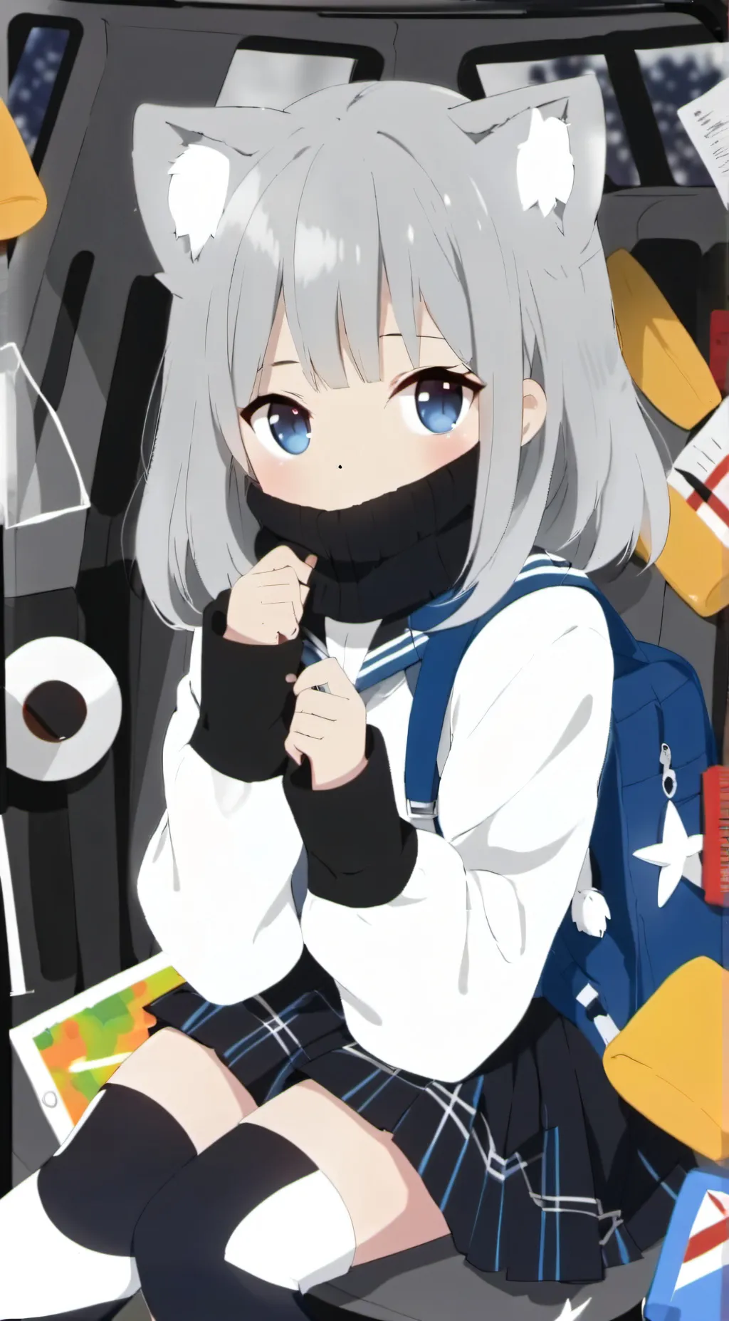 ai character: Violet background
