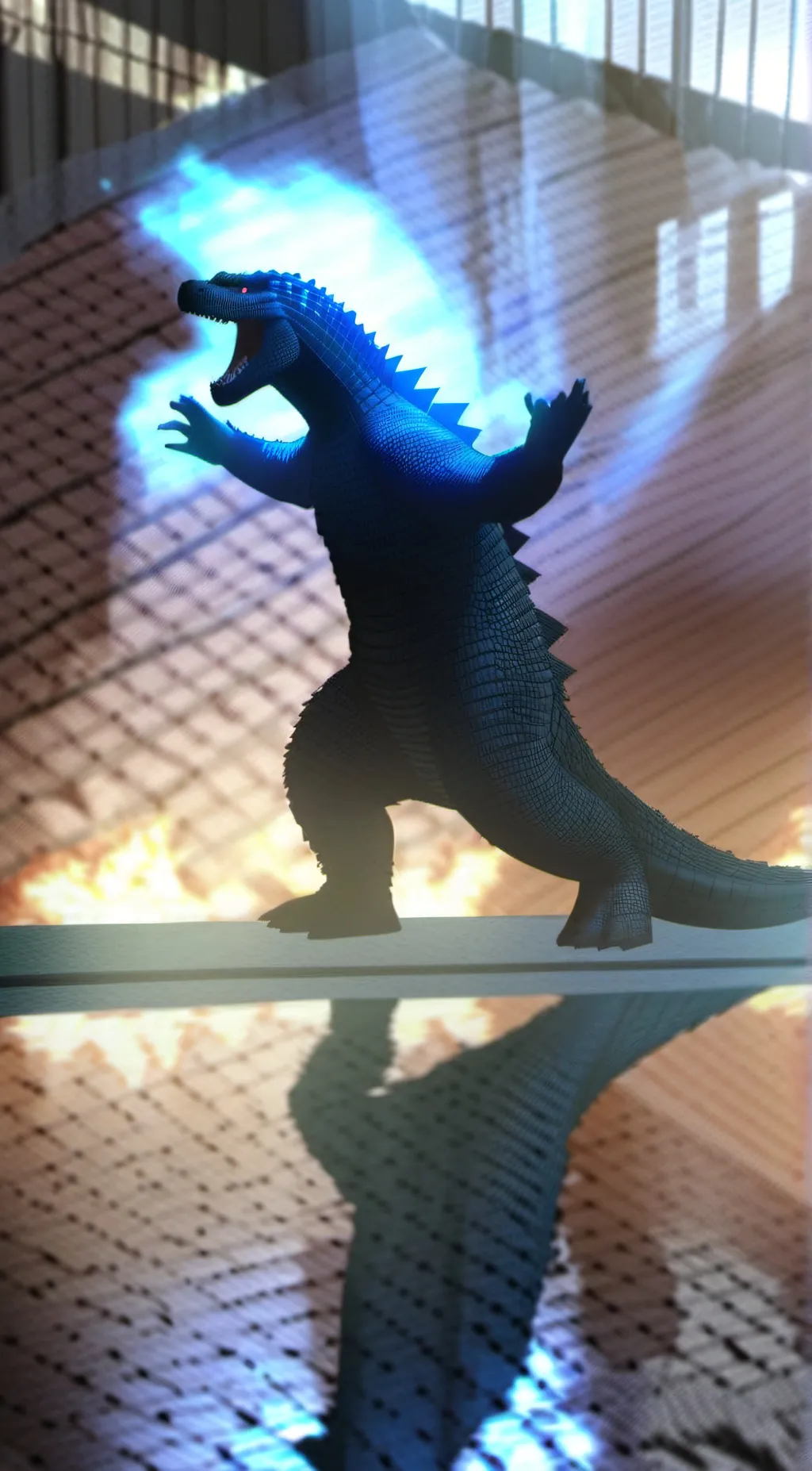 ai character: Godzilla background
