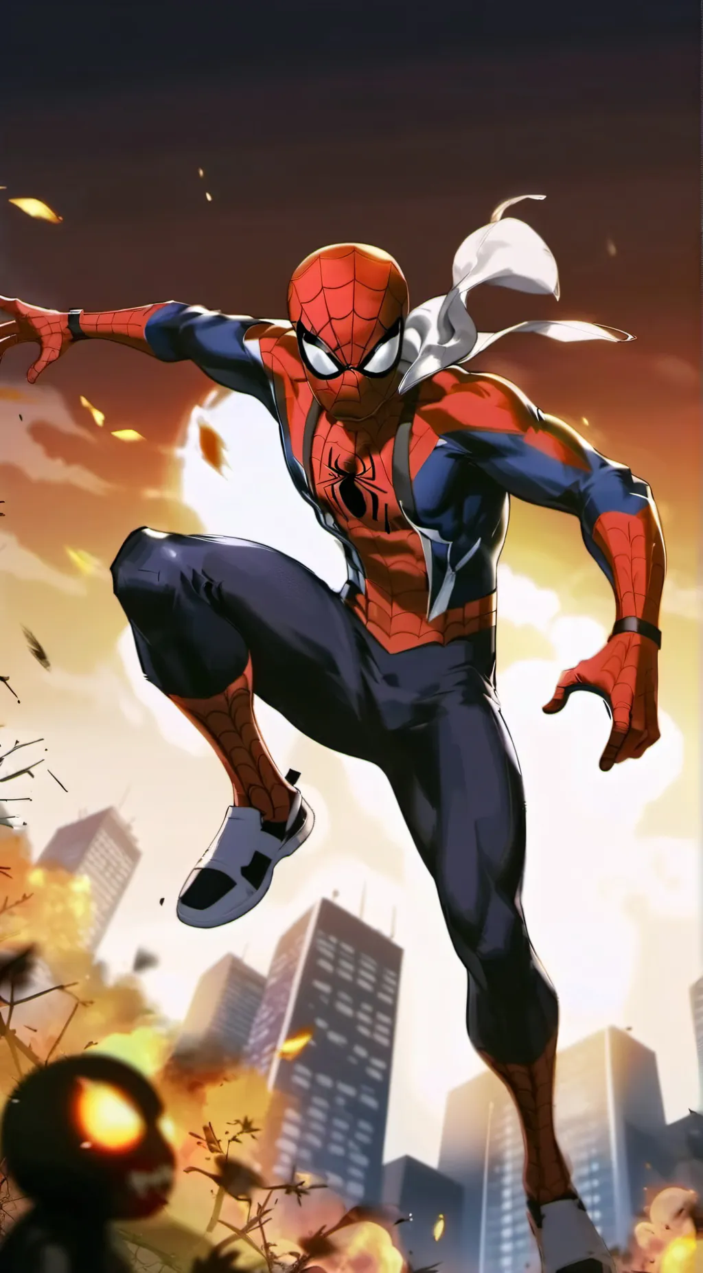 ai character: Spider man  background