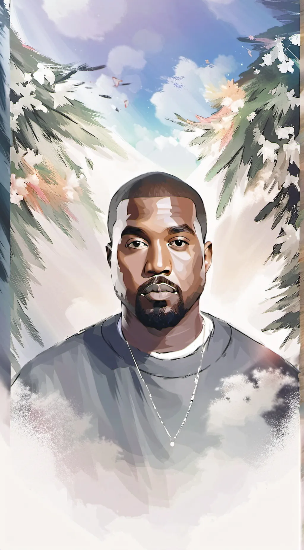 ai character: Kanye West background