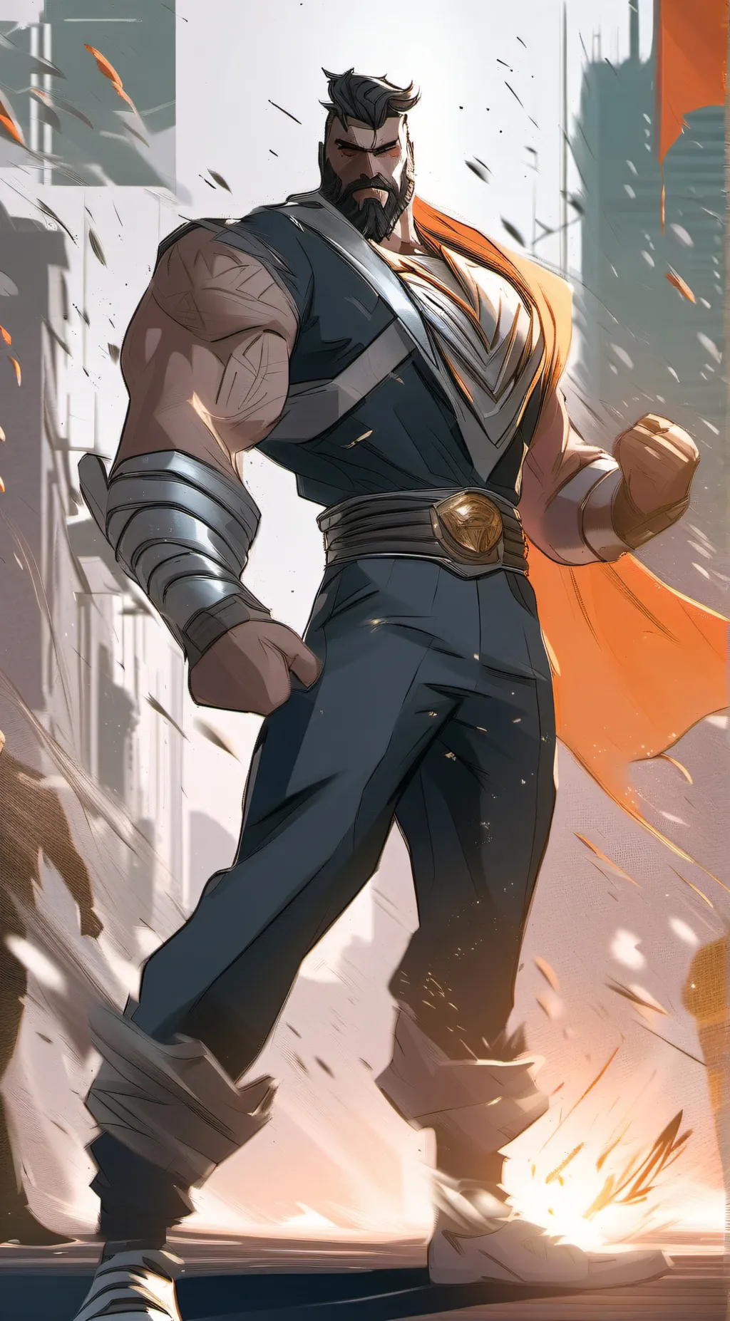 ai character: Justin King  background