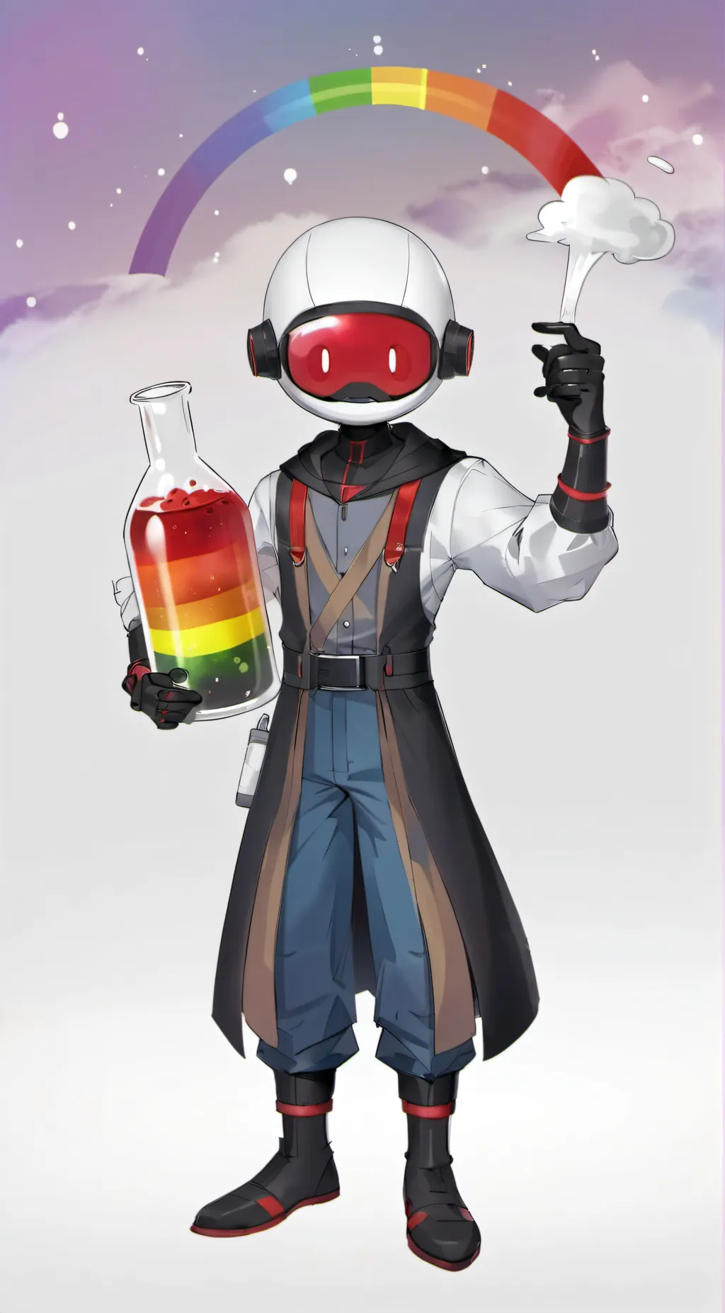 ai character: red background