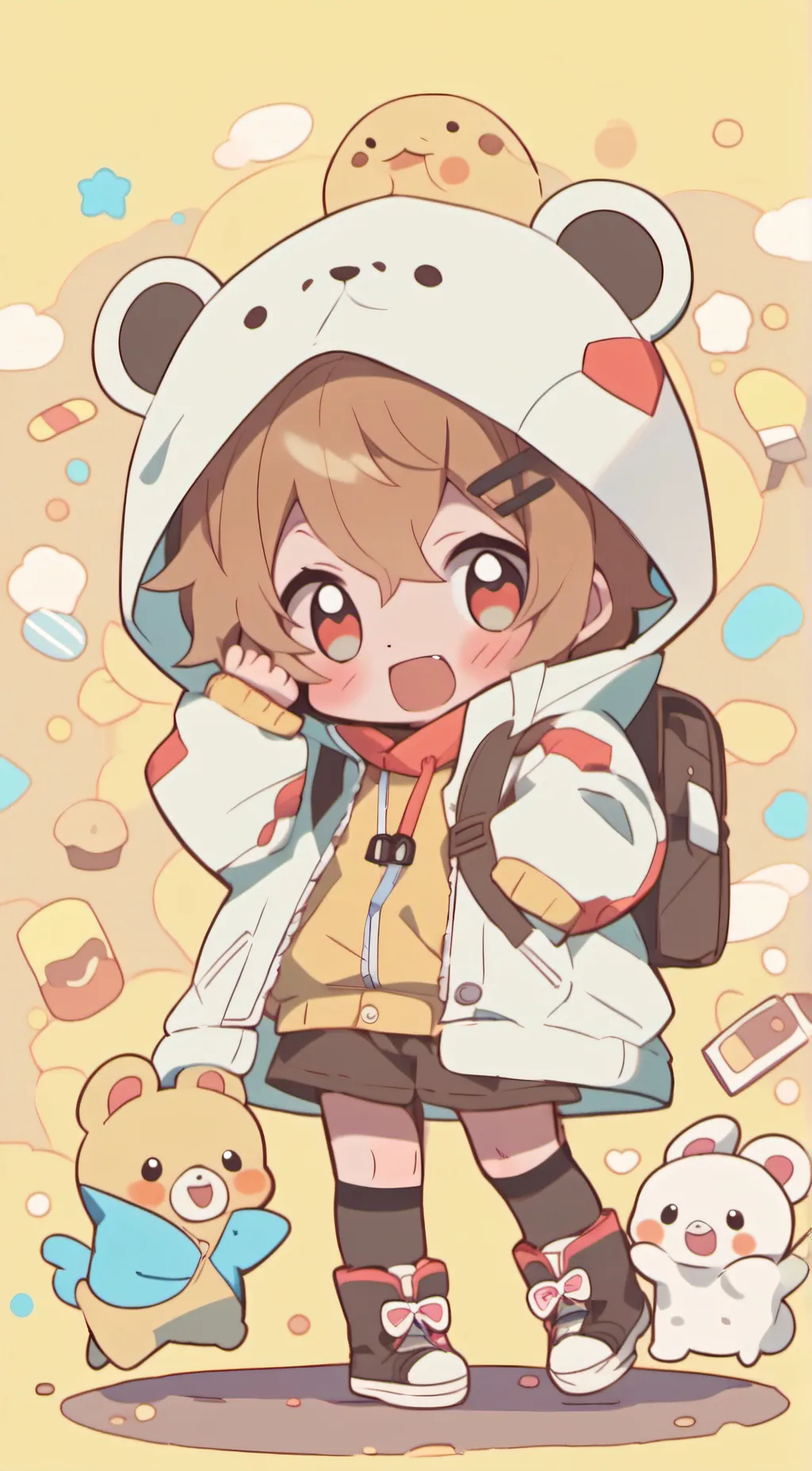 ai character: constipated kitten background