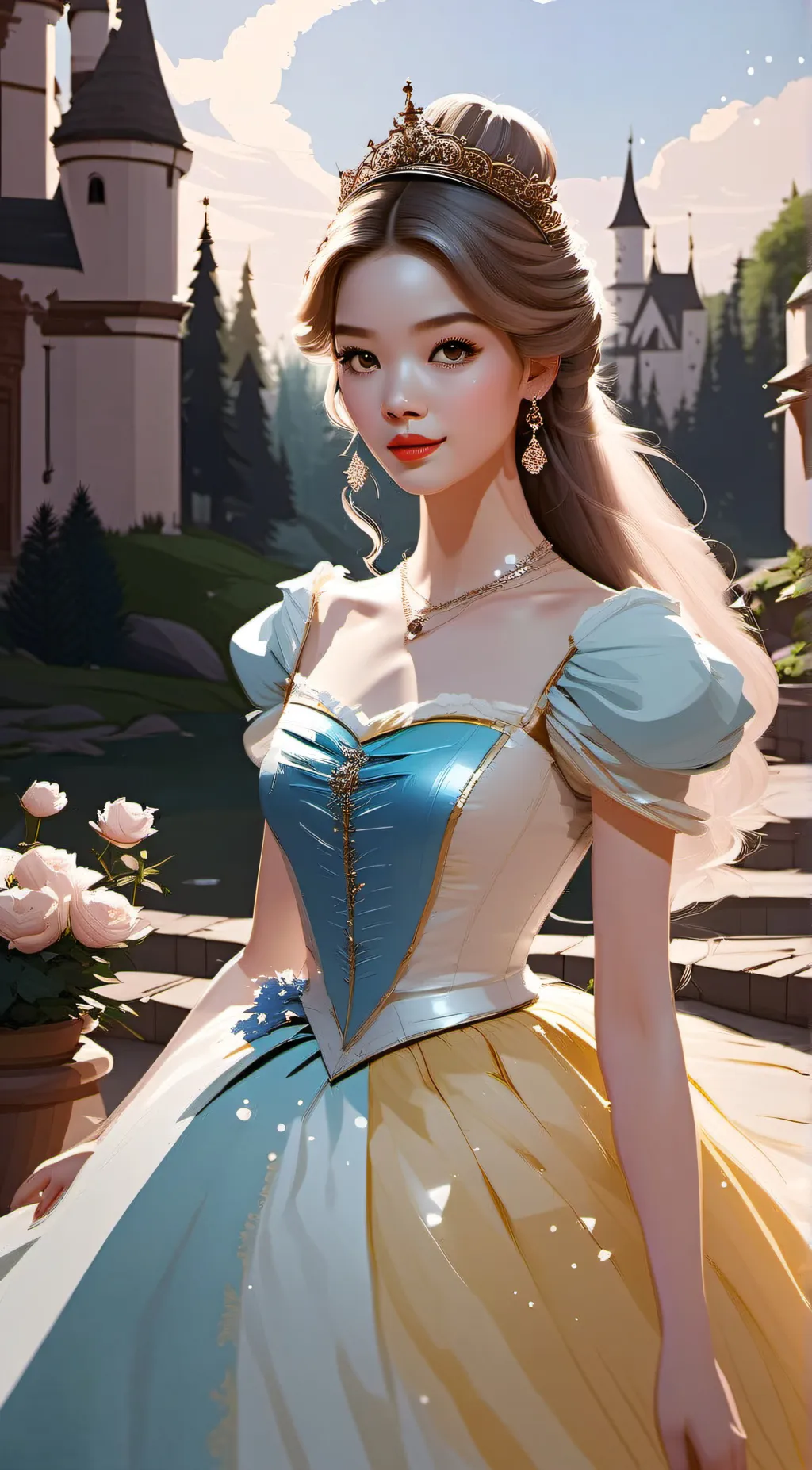 ai character: Cinderella  background