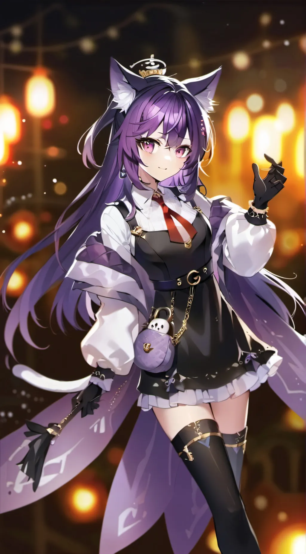 ai character: female  catnap background