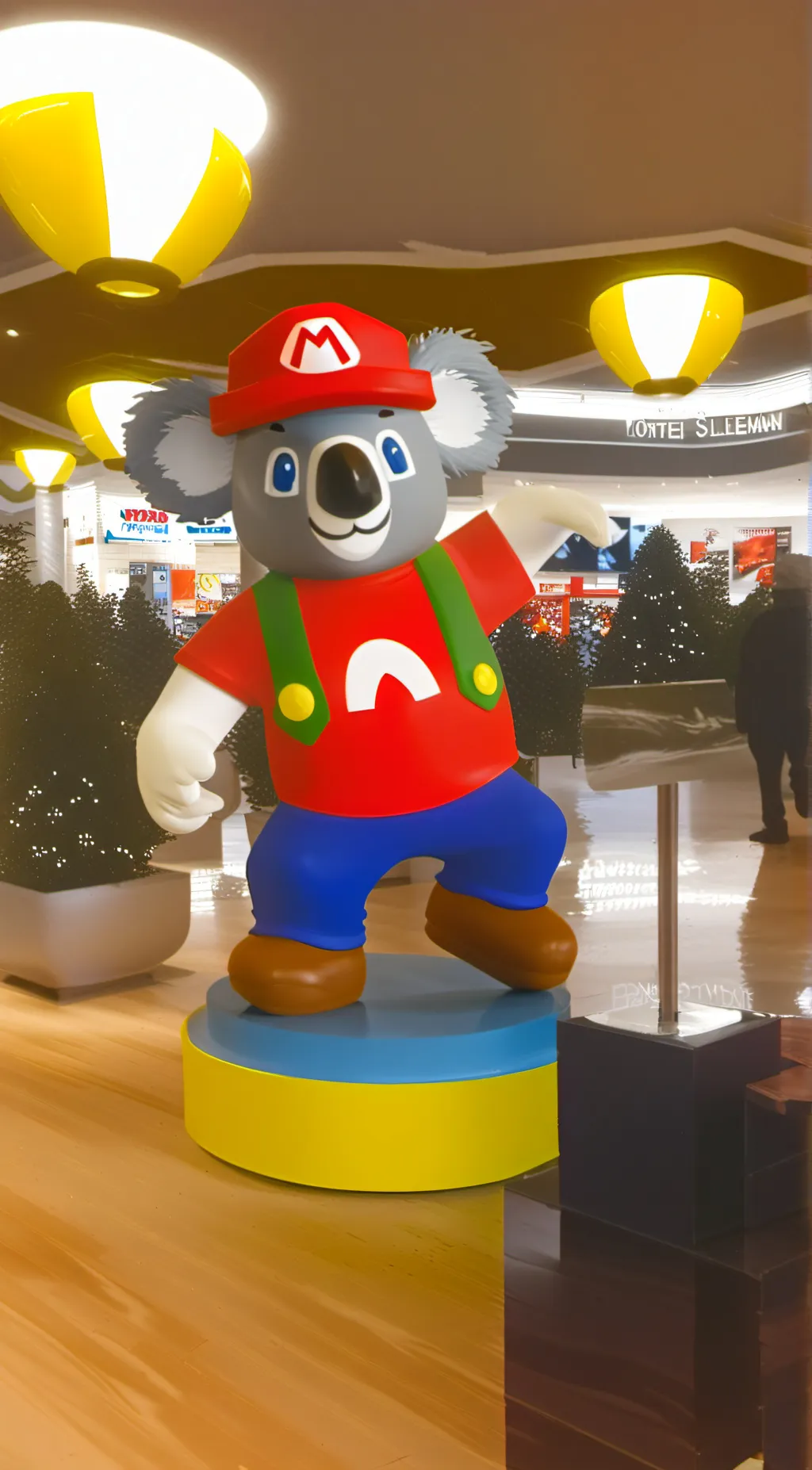 ai character: Mario koala background