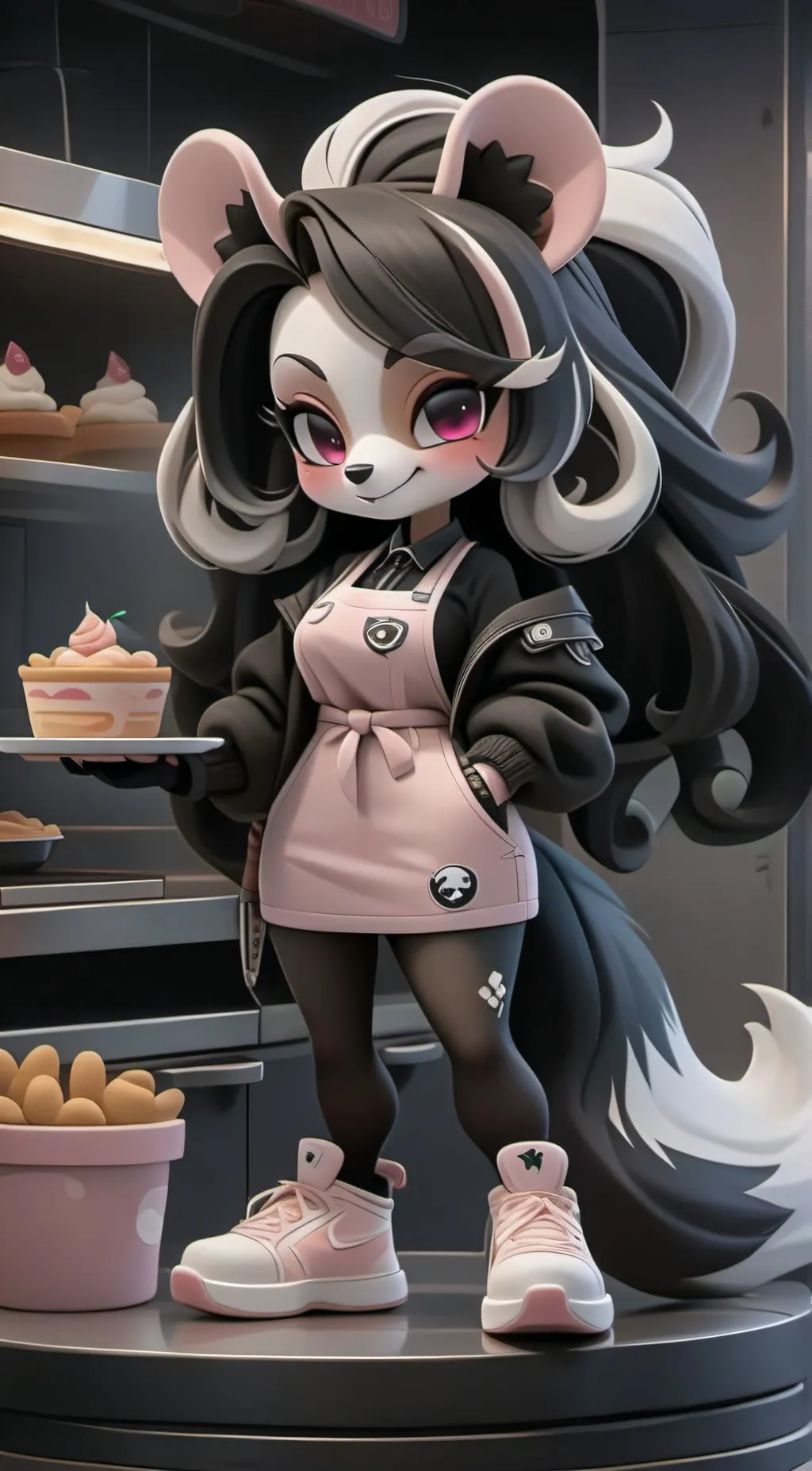 ai character: Sarah Skunk background