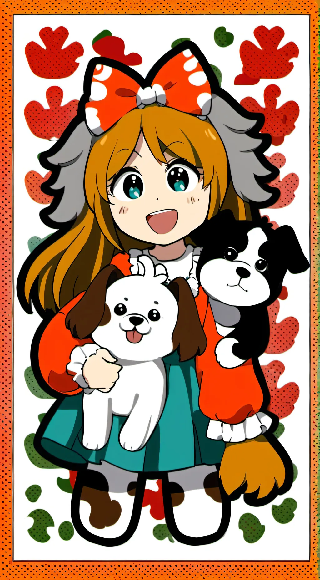 ai character: girl dog day😃 background
