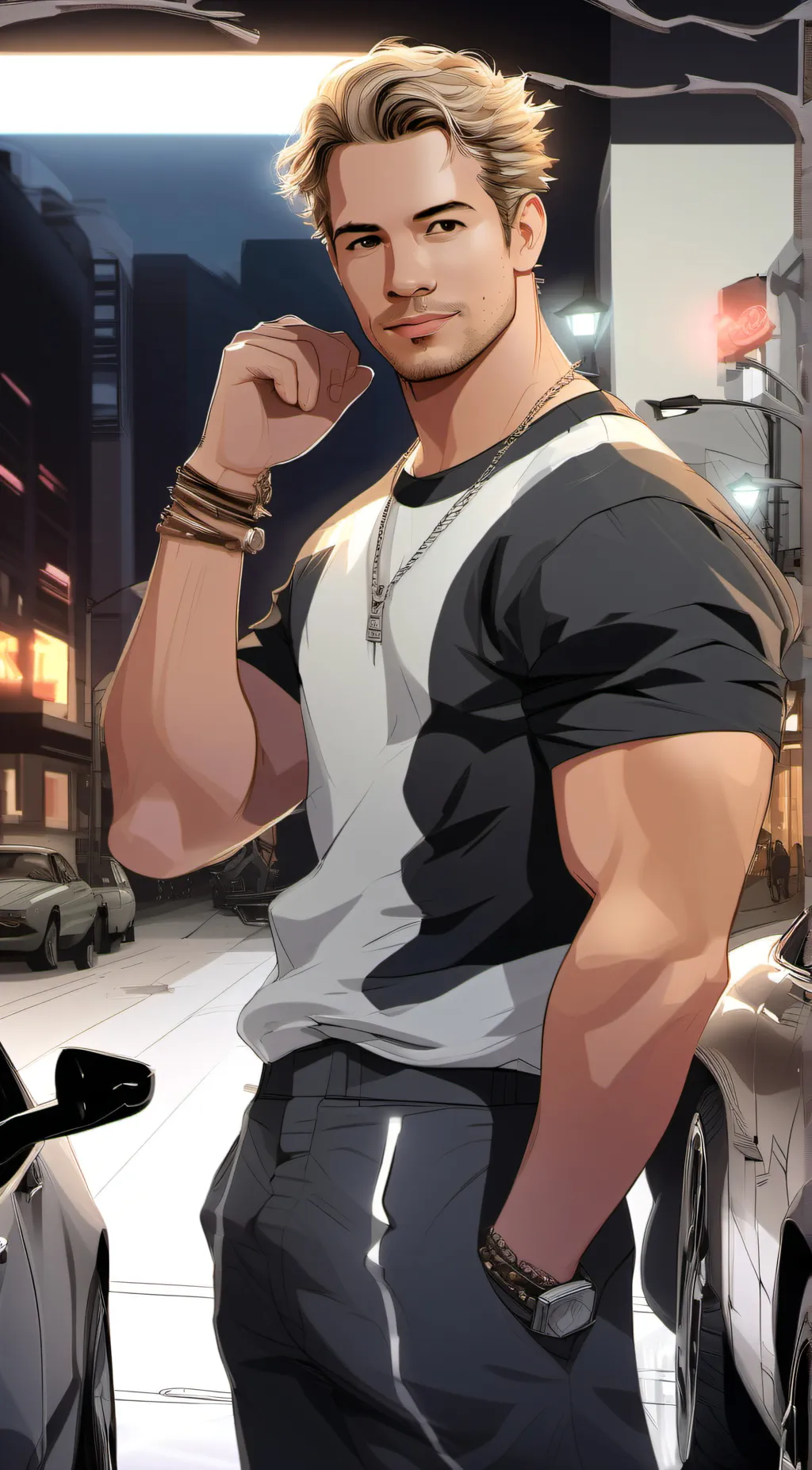 ai character: Gray background