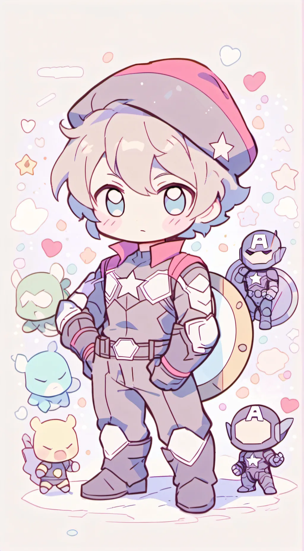 ai character: Avengers (cute) background
