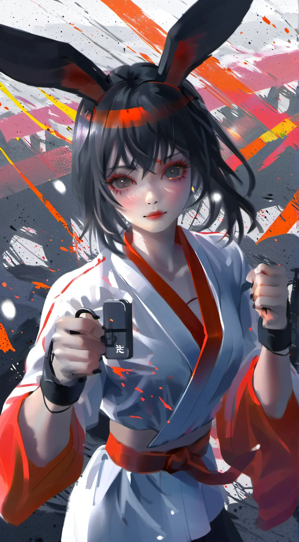 ai character: Kungfu T Bunny  background