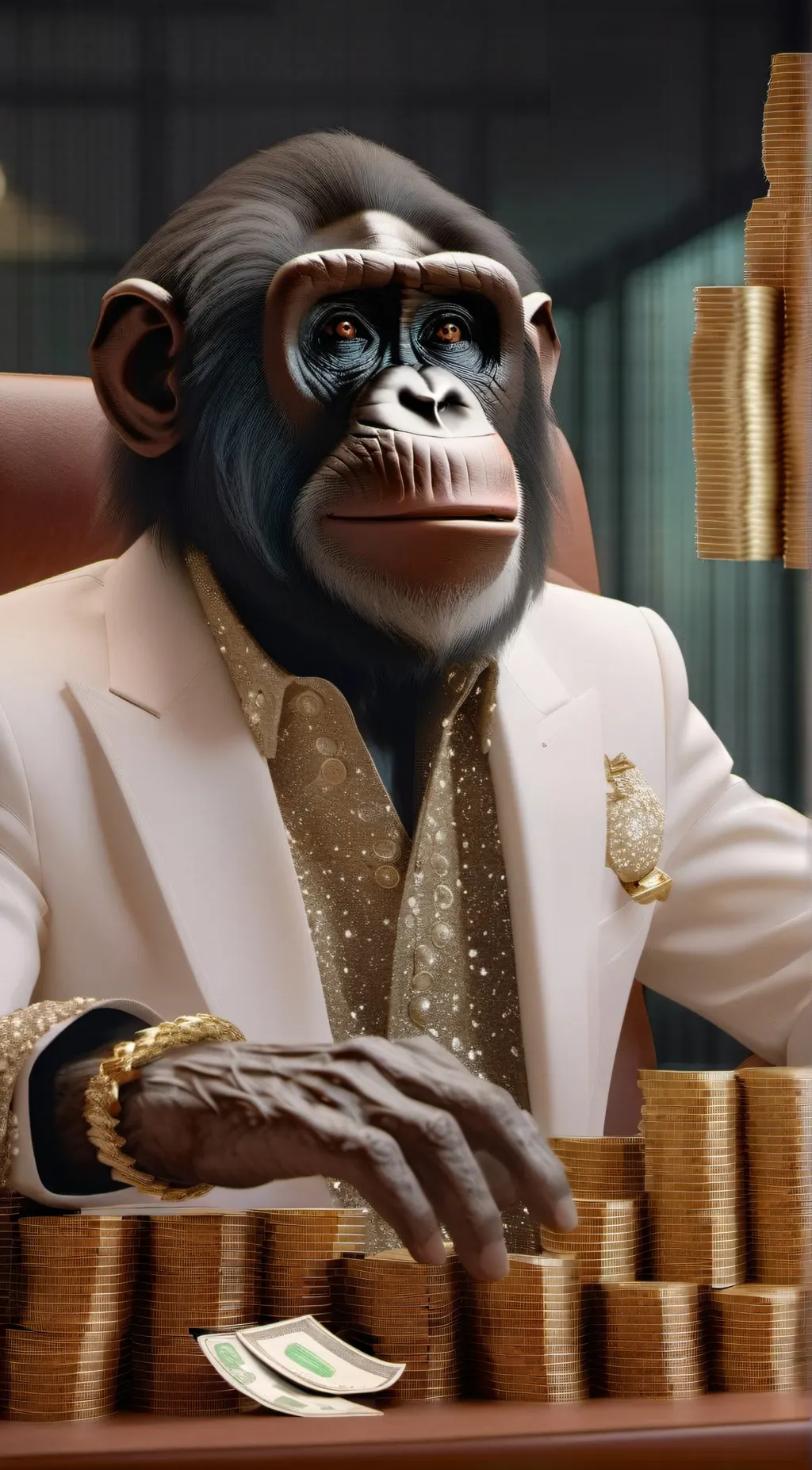 ai character: Rich Monkey  background