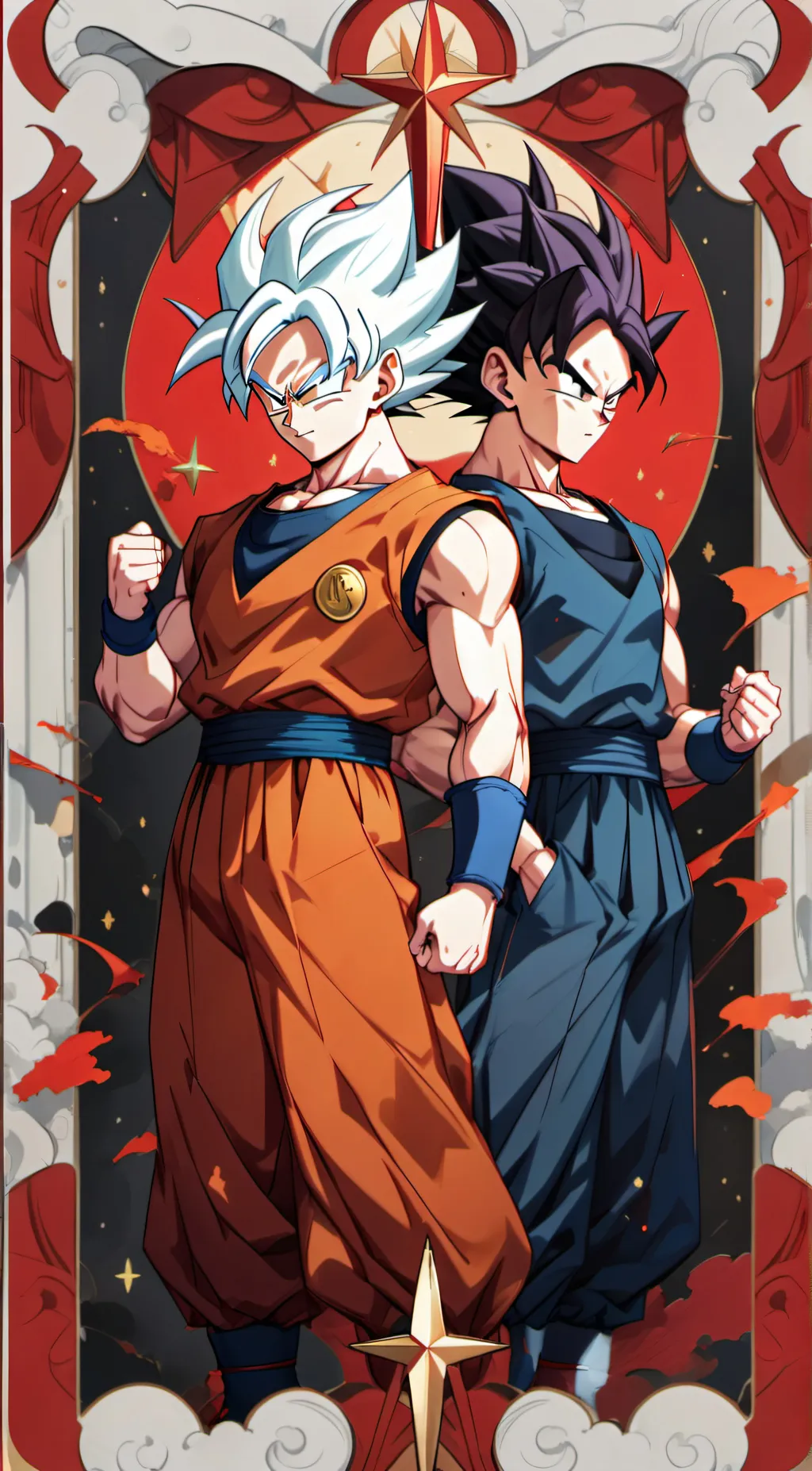 ai character: Goku and Vegeta background