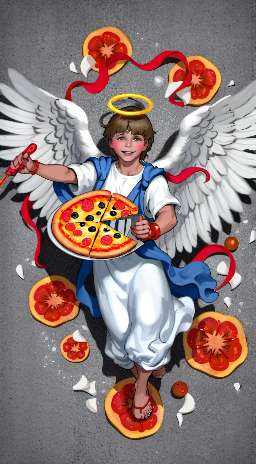 ai character: The pizza angel background