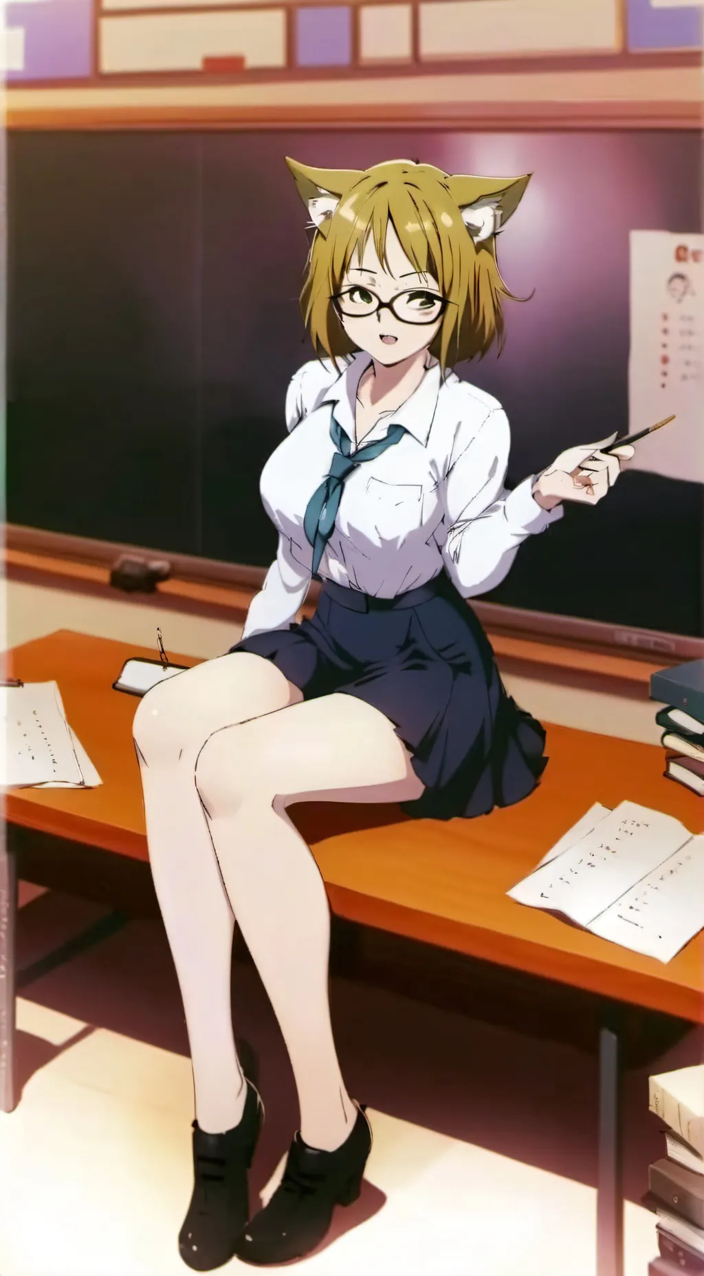 ai character: ms nekonome  background