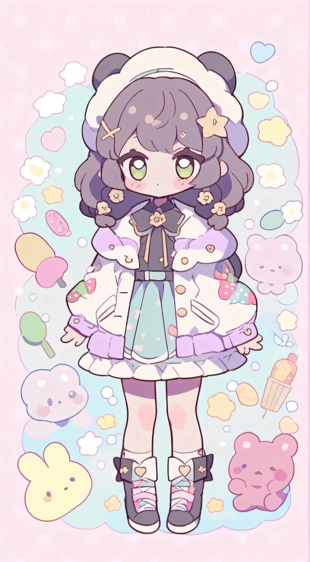 ai character: Lilac stains  background