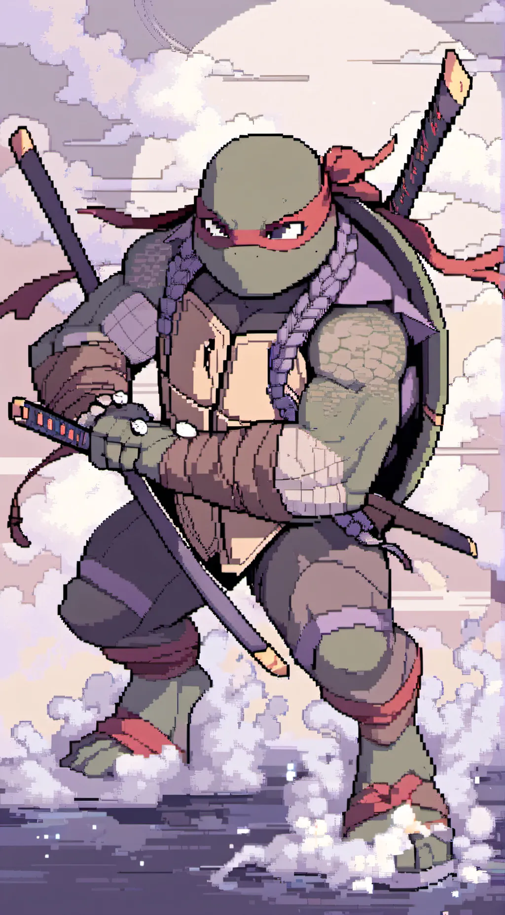 ai character: TMNT🐢🥷🟥🟦🟧🟪 background