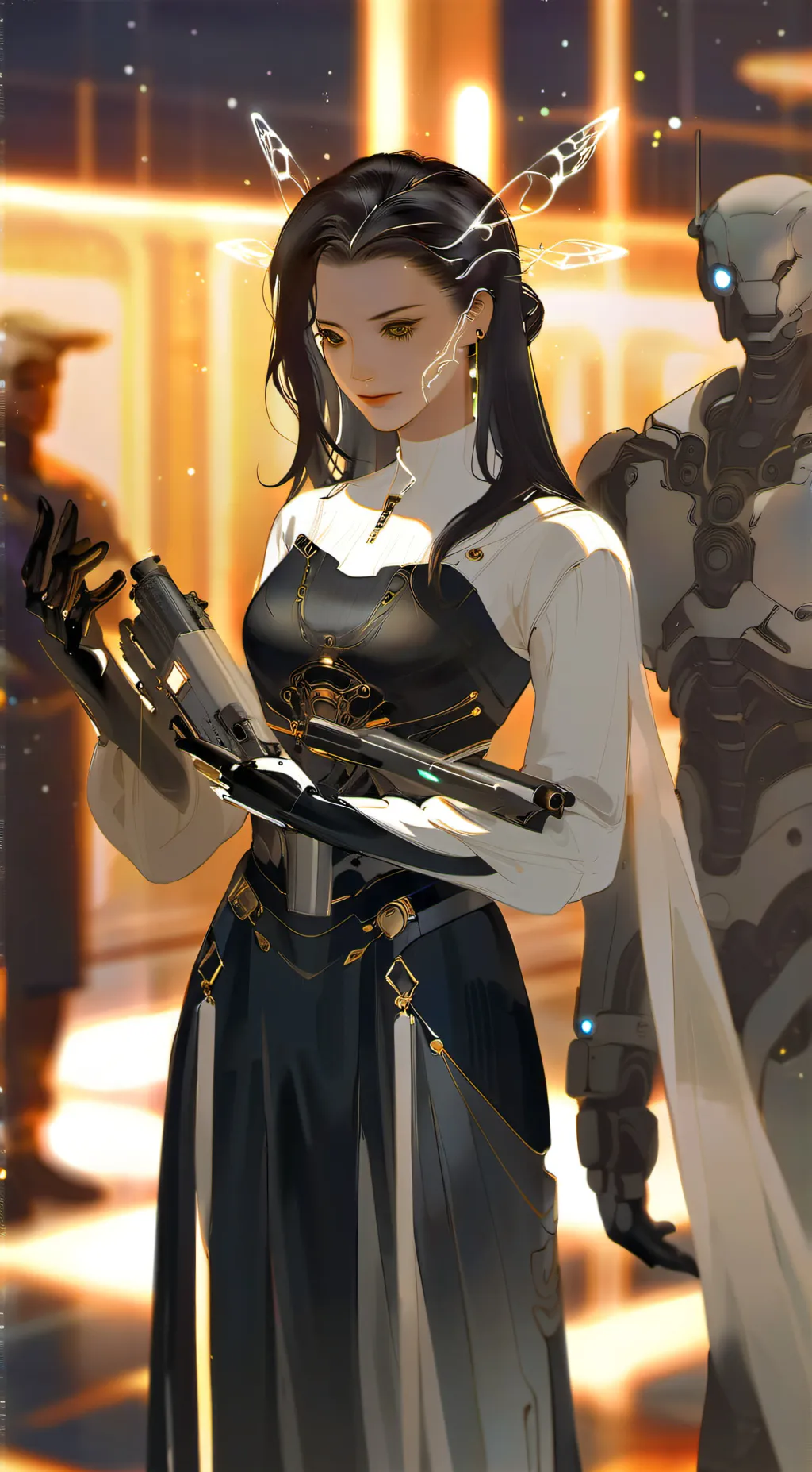 ai character: Lyra.  background
