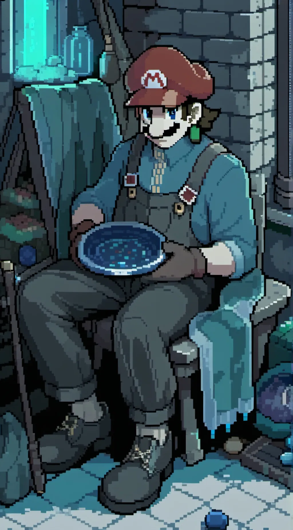 ai character: Mario  background