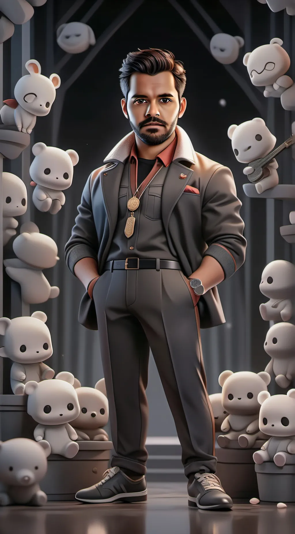 ai character: iranian boy background