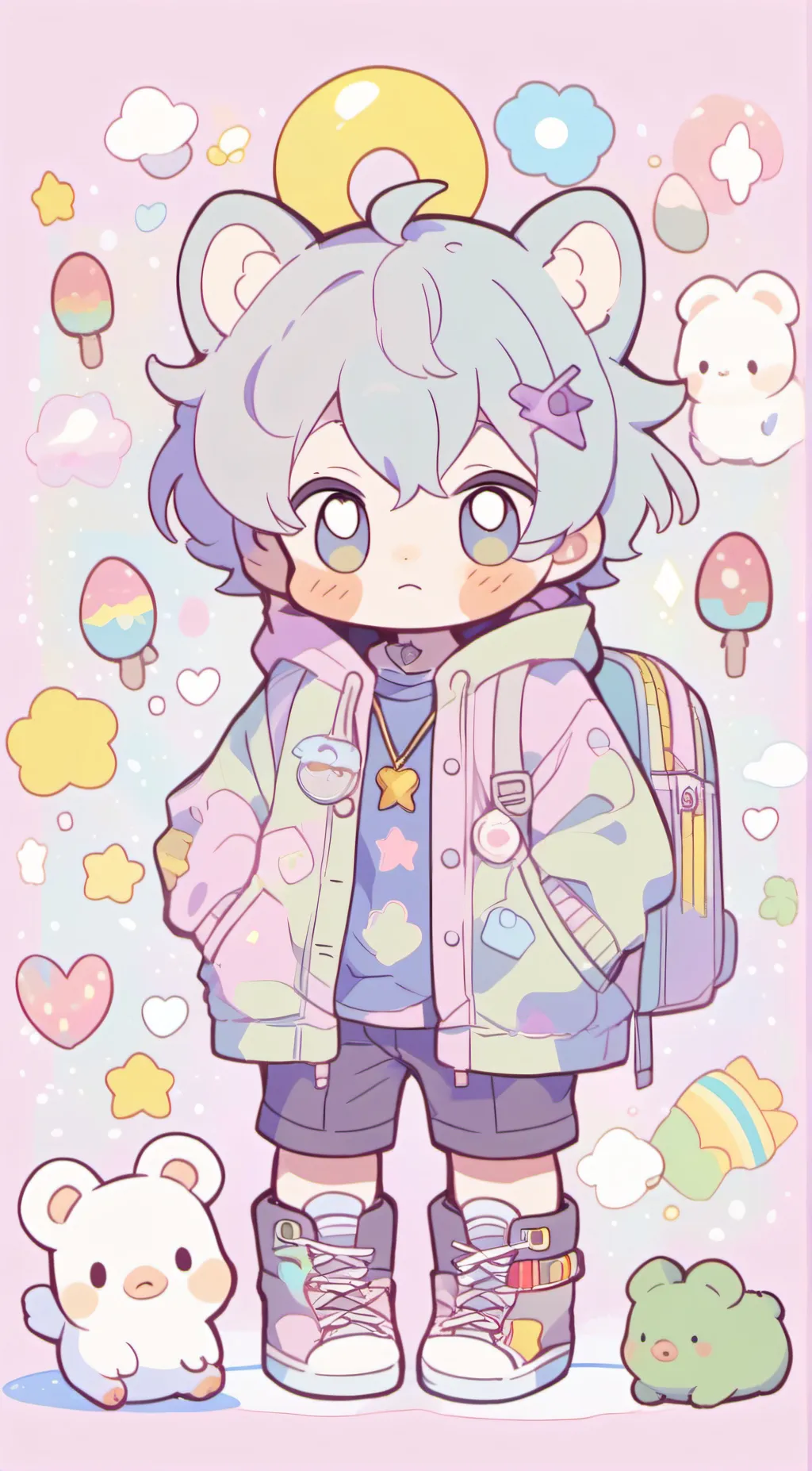 ai character: SMILING CRITTERS background