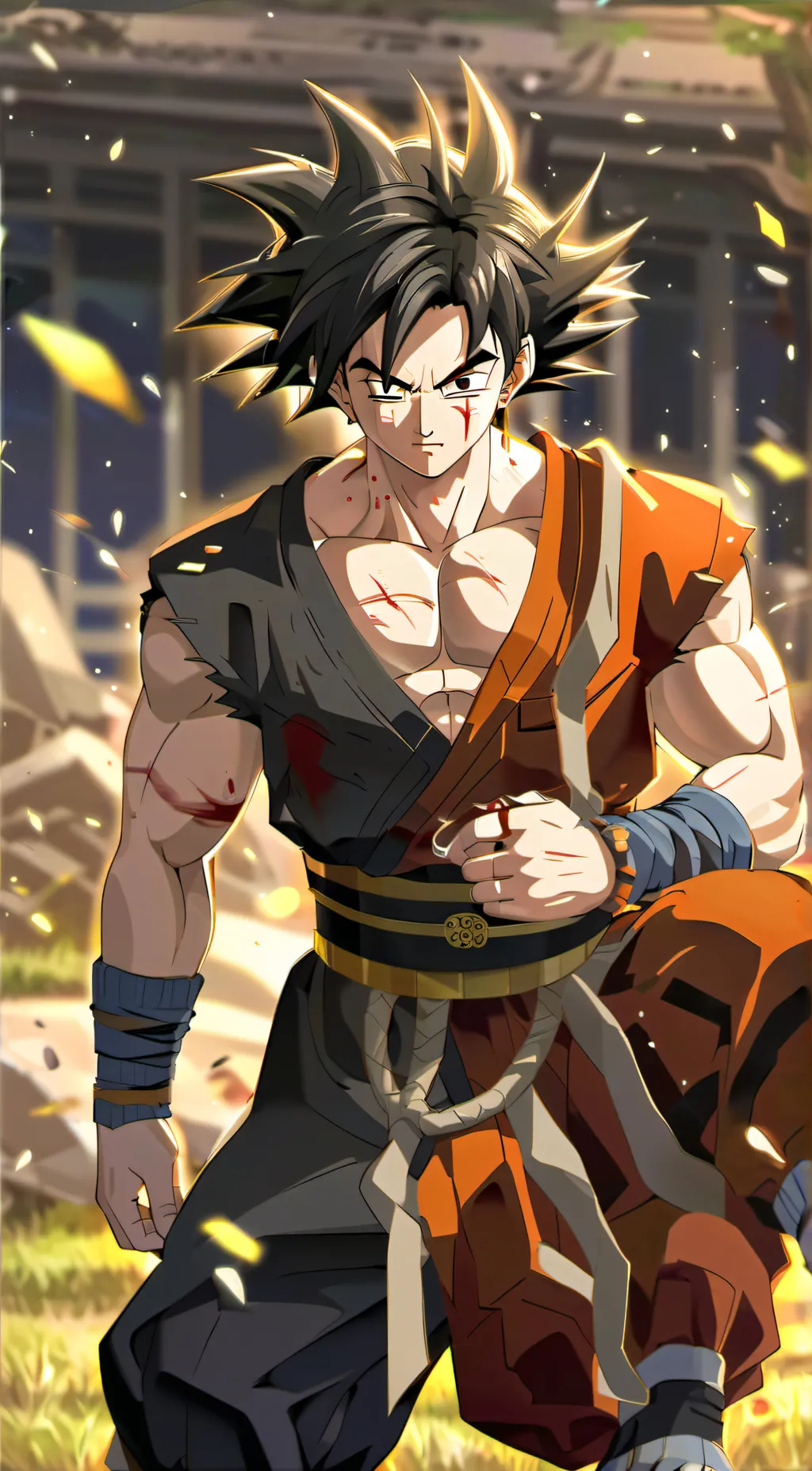 ai character: Goku in Heaven background