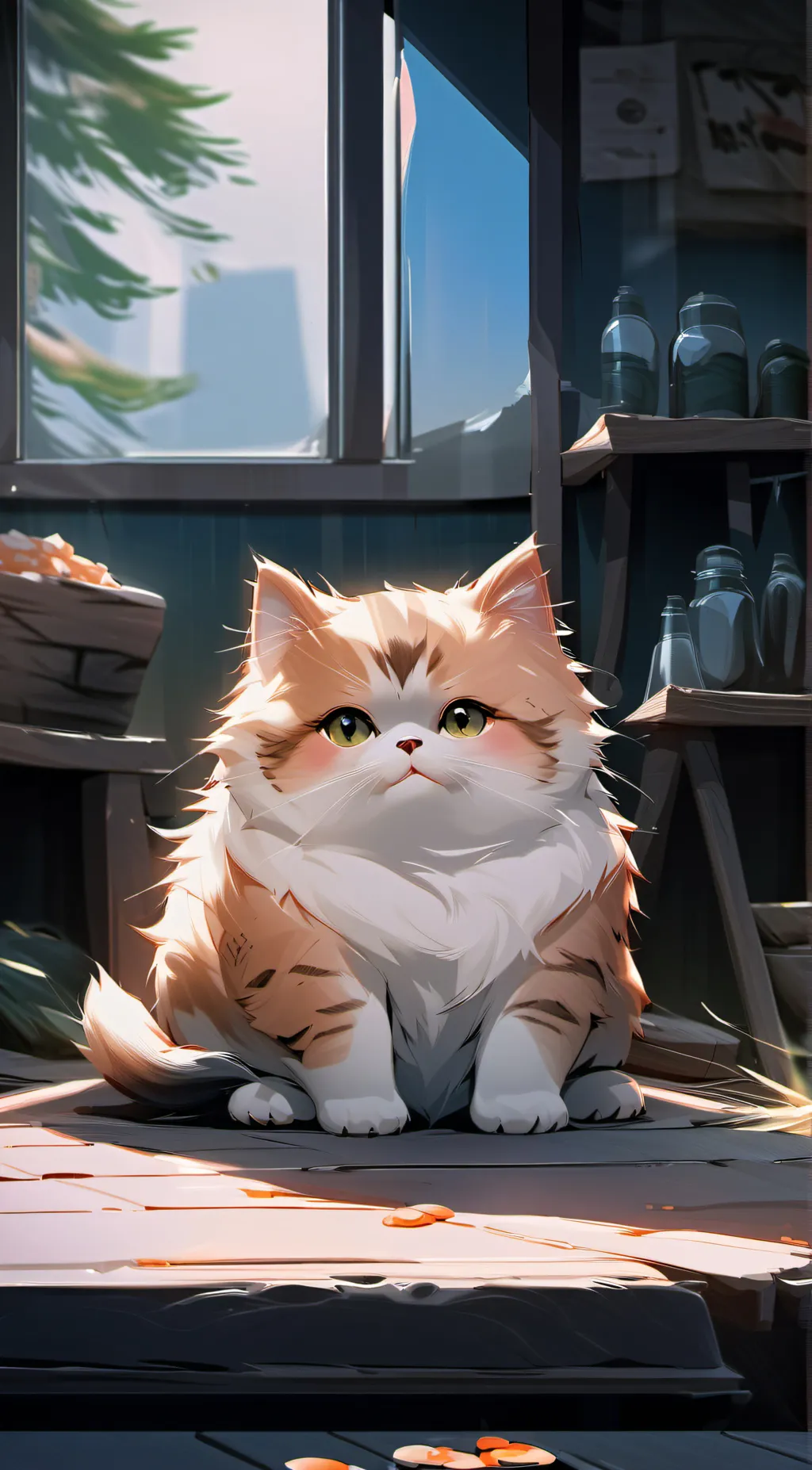 ai character: fat kitten background