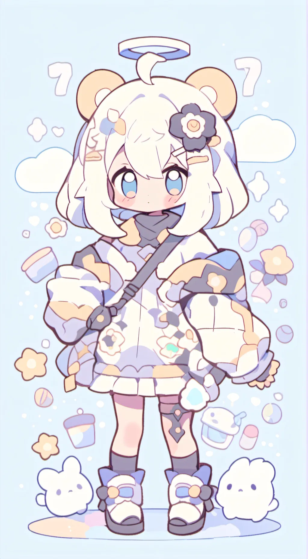 ai character: Kawaii world background