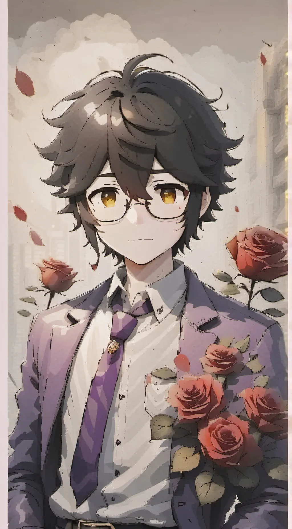 ai character: Young scary larry background