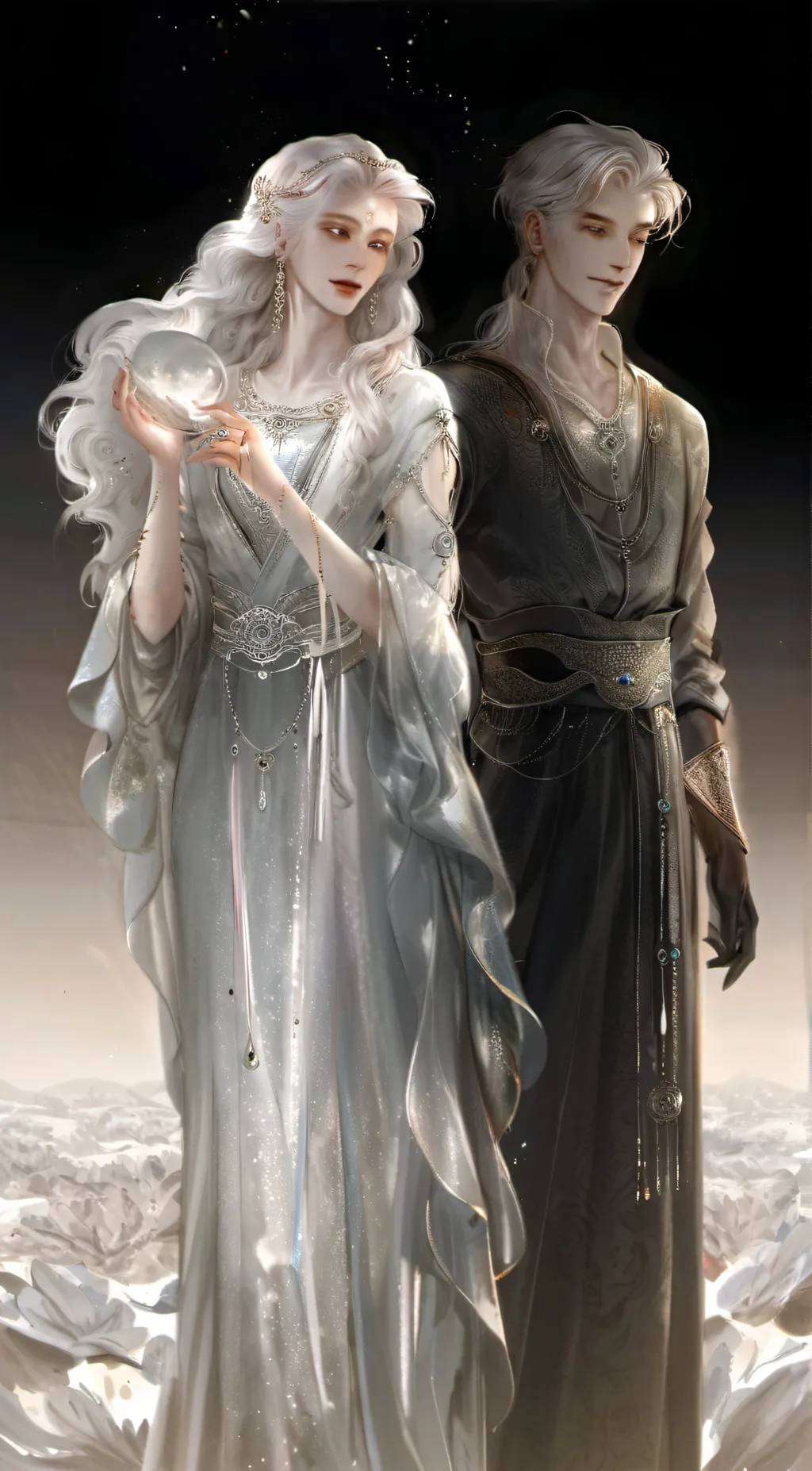 ai character: moon and a darkess background