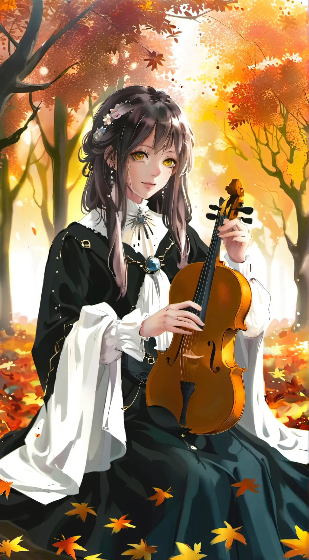 ai character: Autumn background