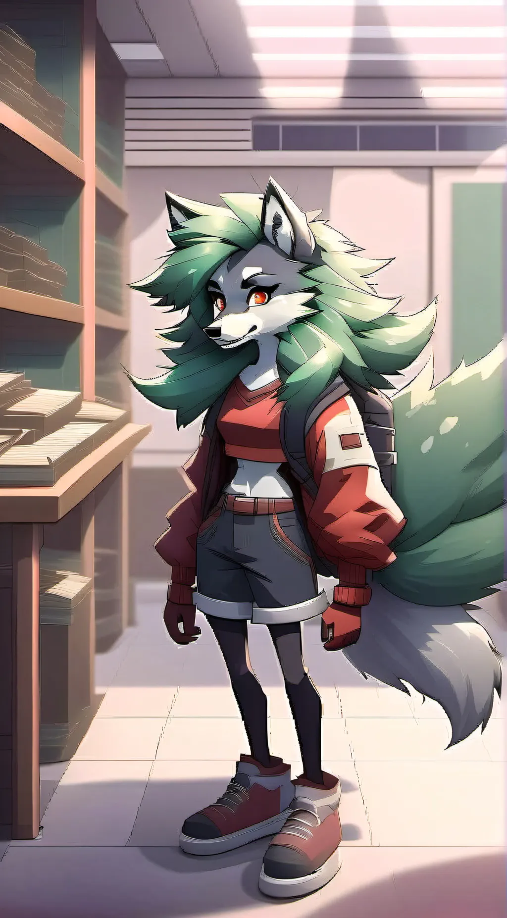 ai character: High school Roxy background