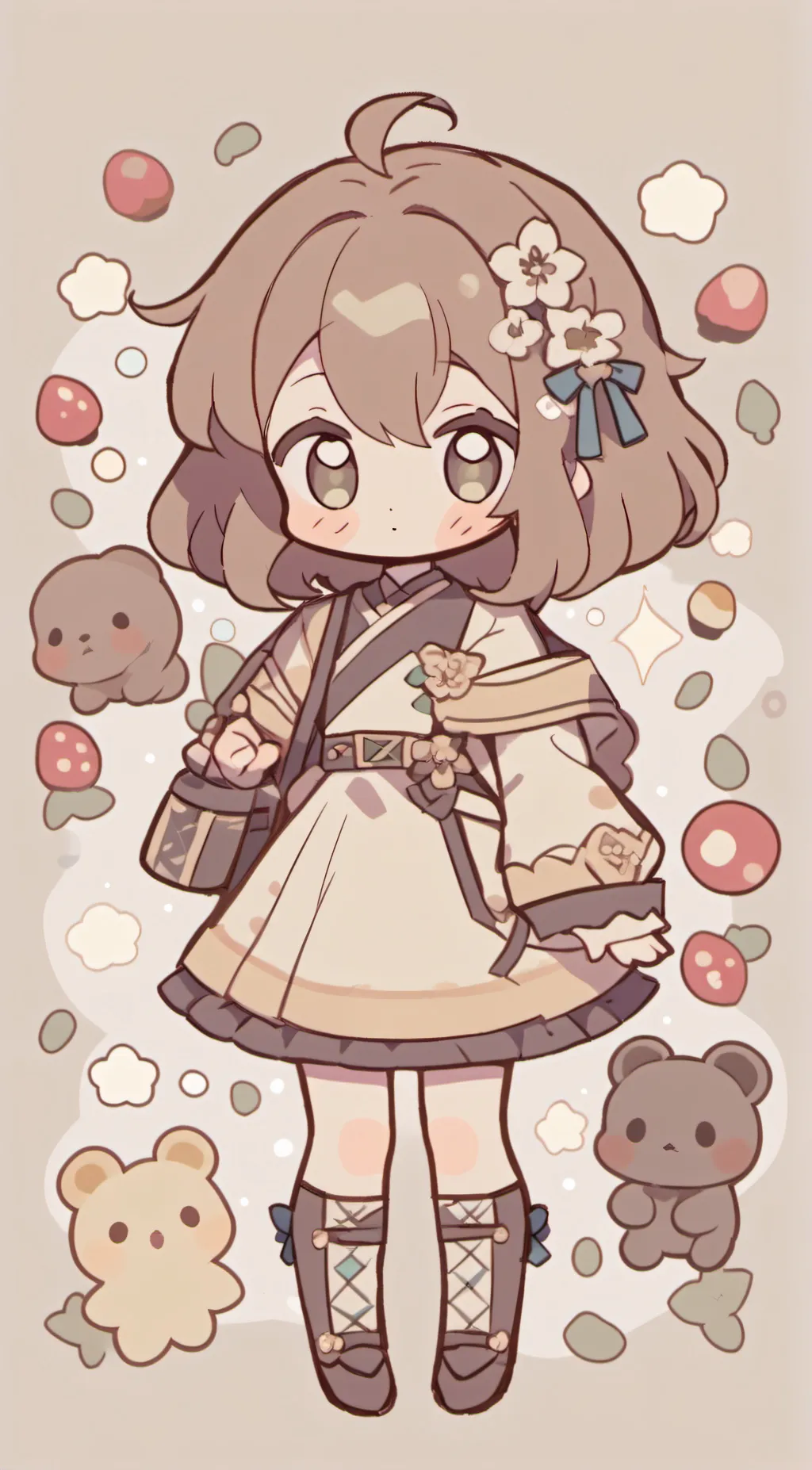 ai character: Cute girl  background
