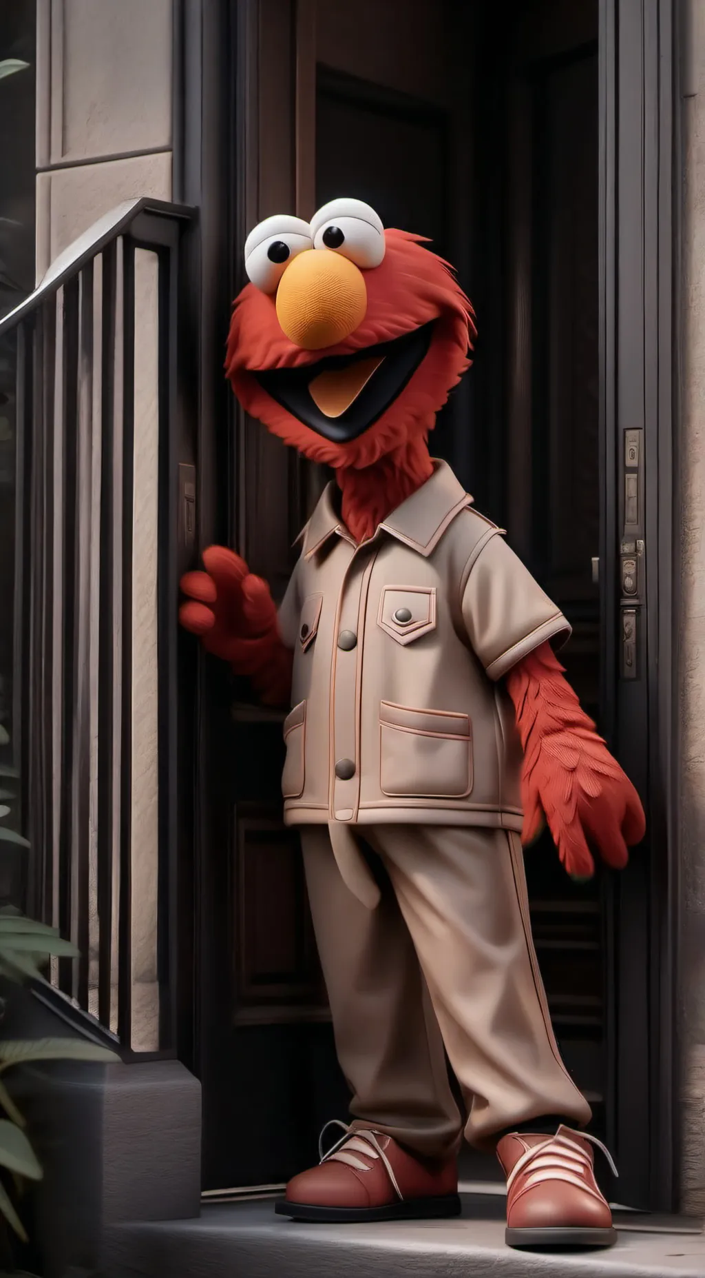 ai character: elmo  background