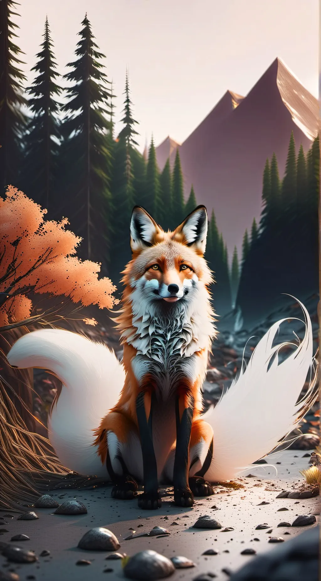 ai character: scared fox background