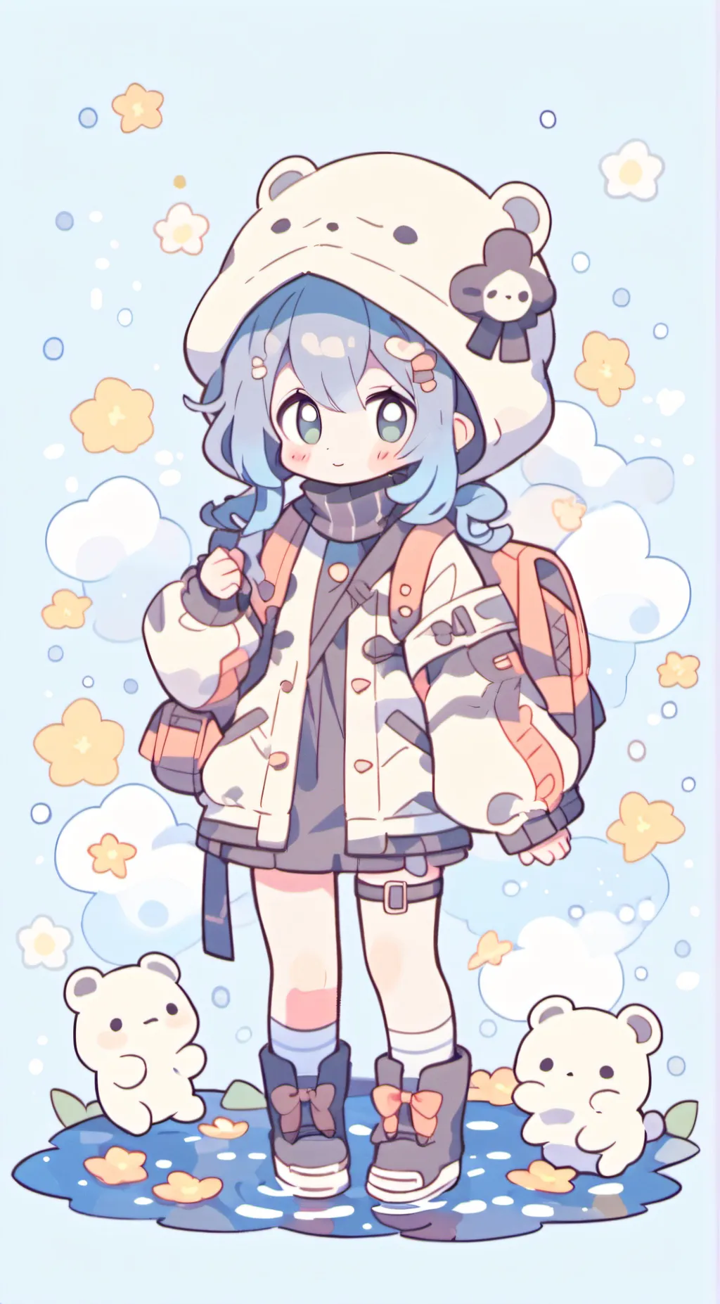 ai character: Water background