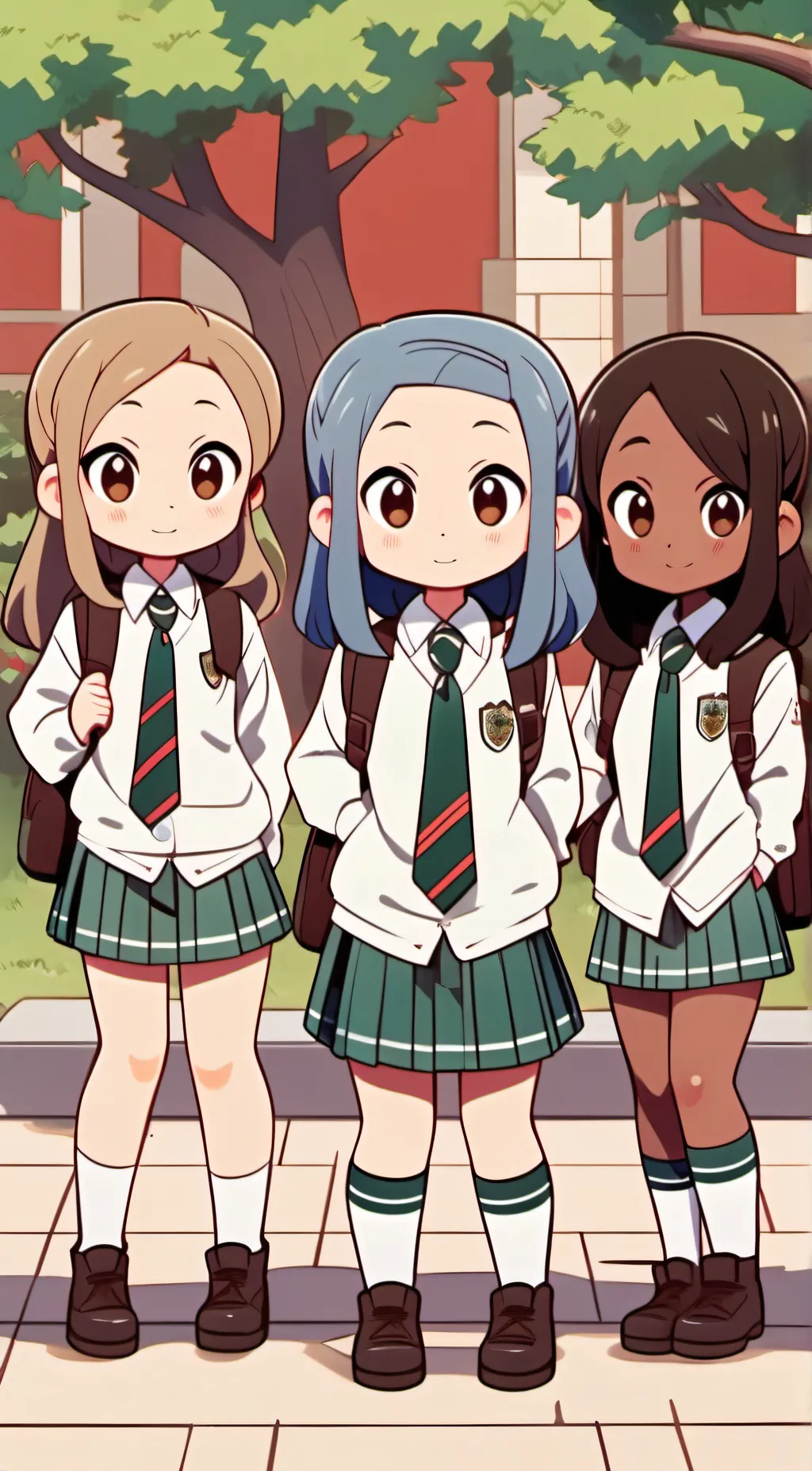 ai character: Hilda+Frida+David background