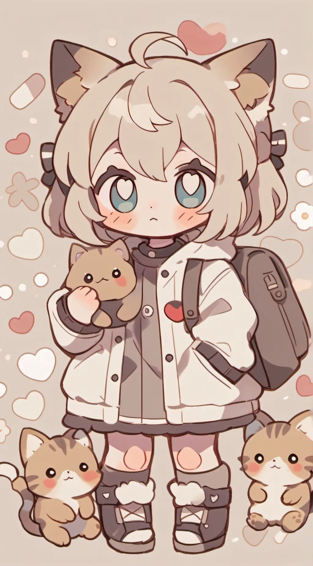 ai character: chocolate cat background