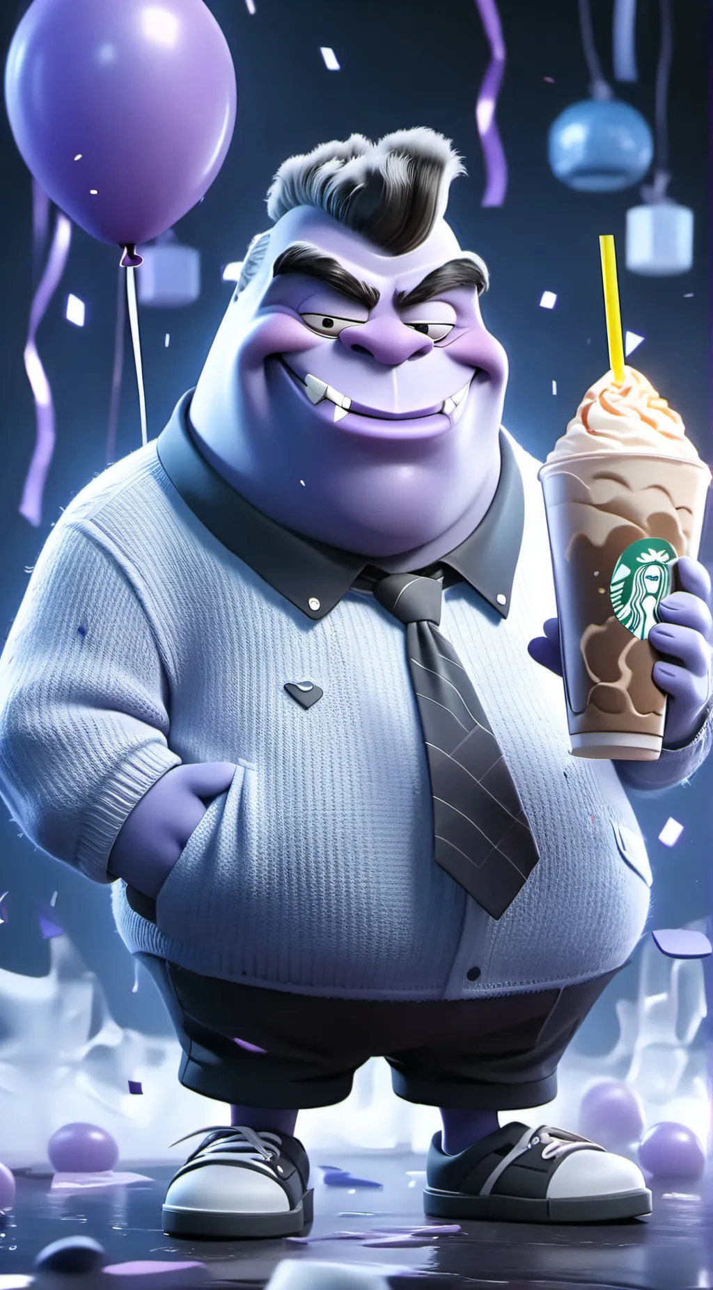 ai character: grimace  background