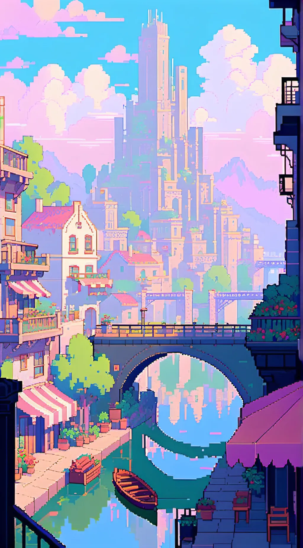 ai character: Moving city  background