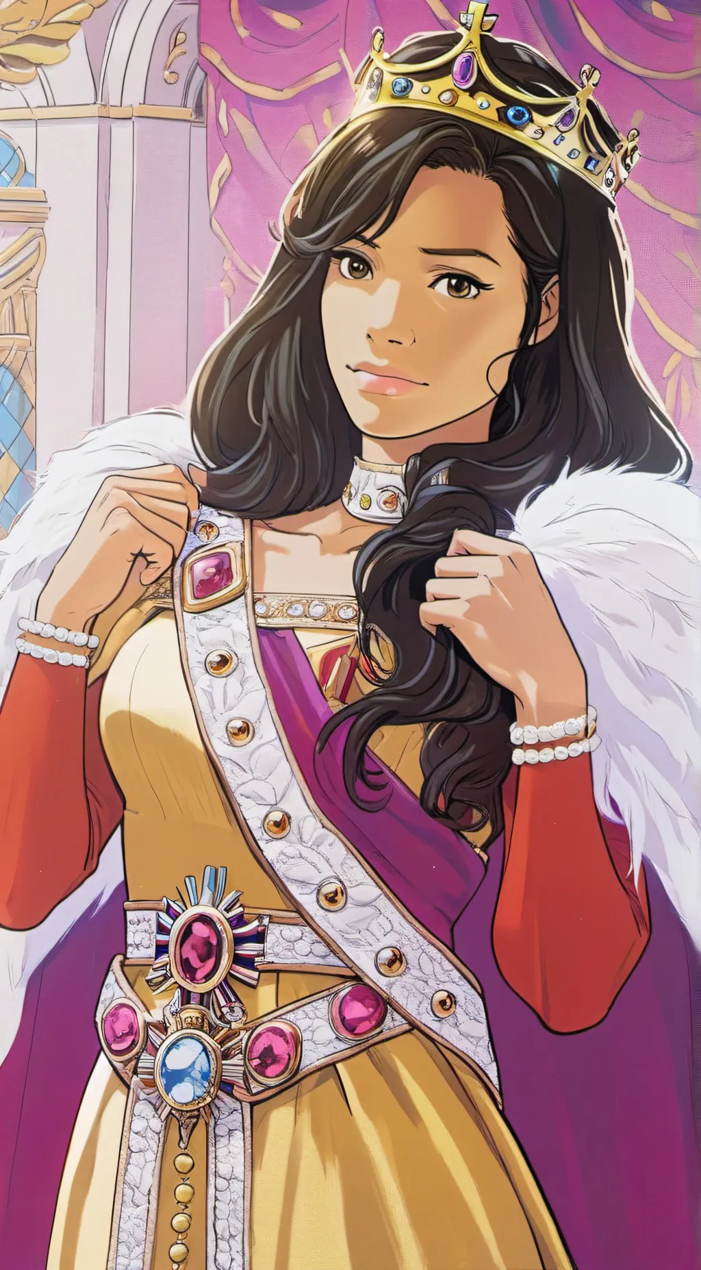 ai character: Kate the queen  background