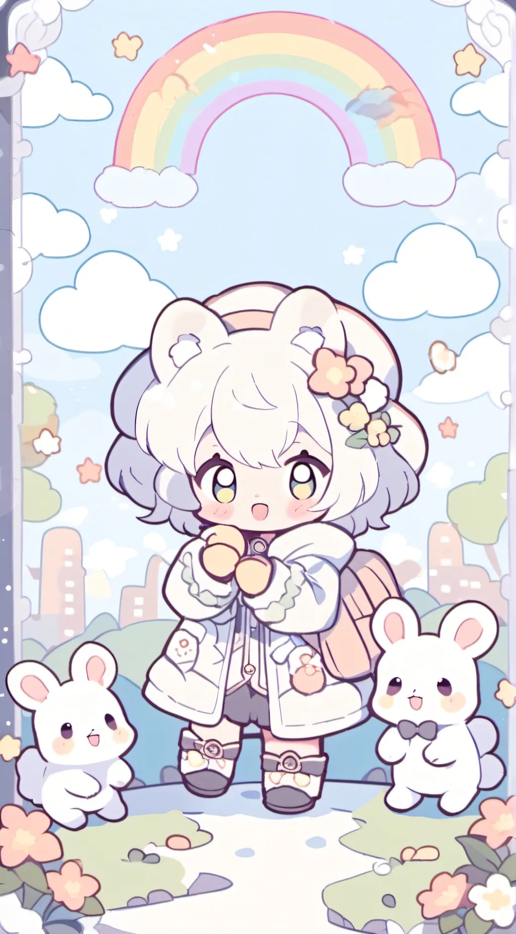 ai character: SMILING CRITTERS background