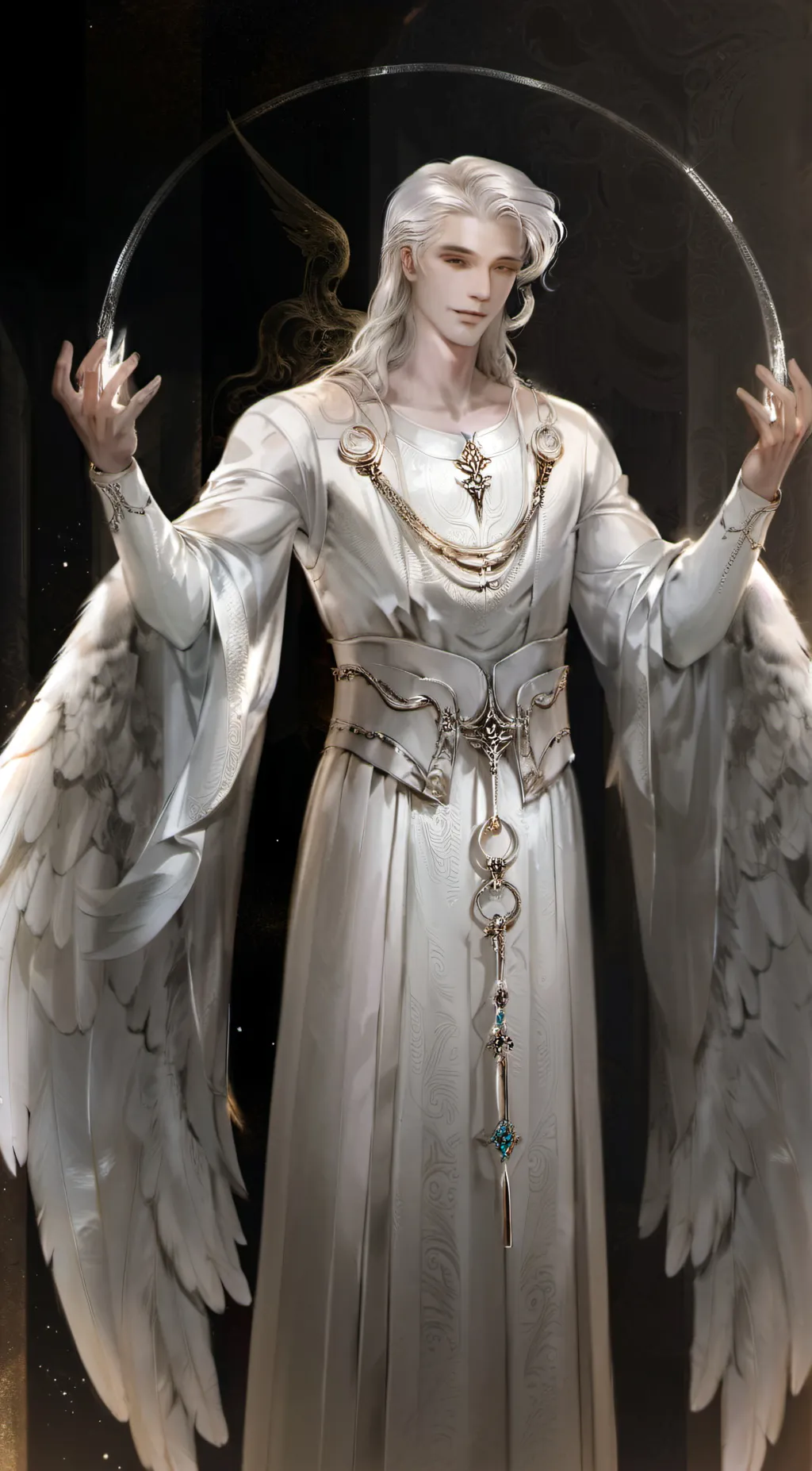ai character: angelic sorcerer background