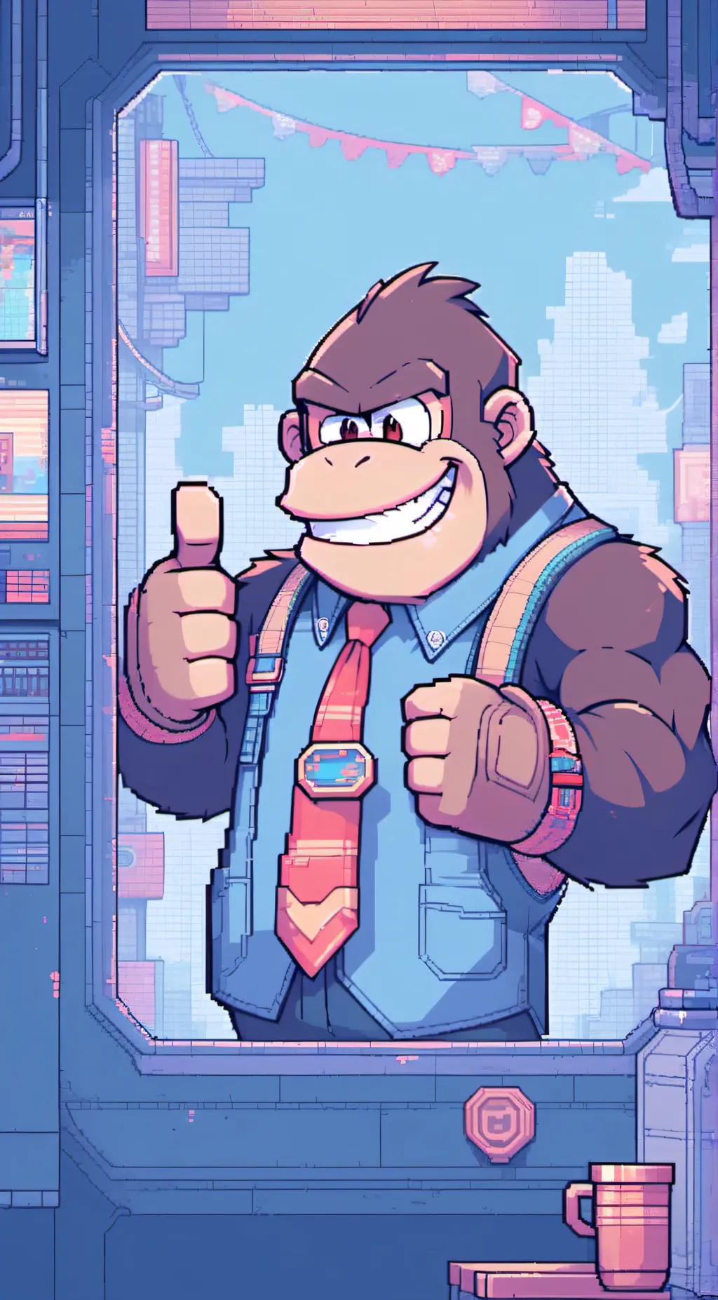 ai character: Donkey Kong  background