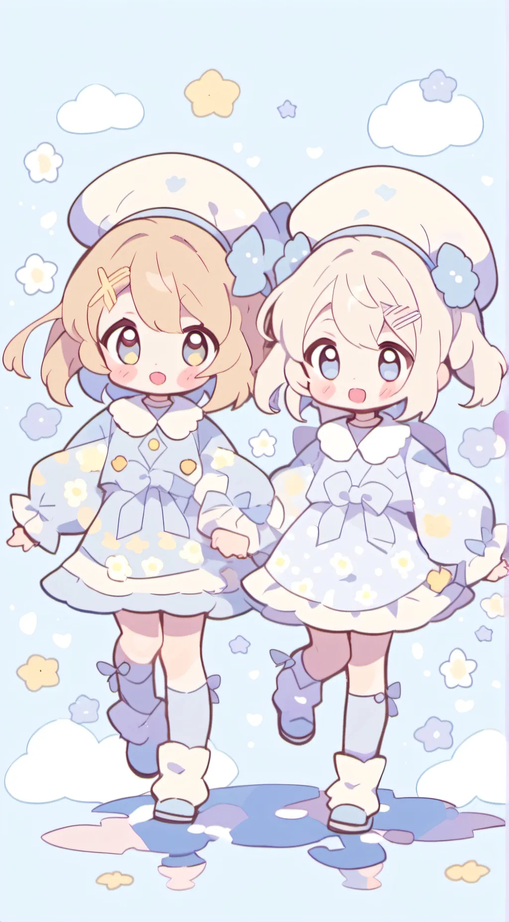 ai character: Lisa and Lily  background