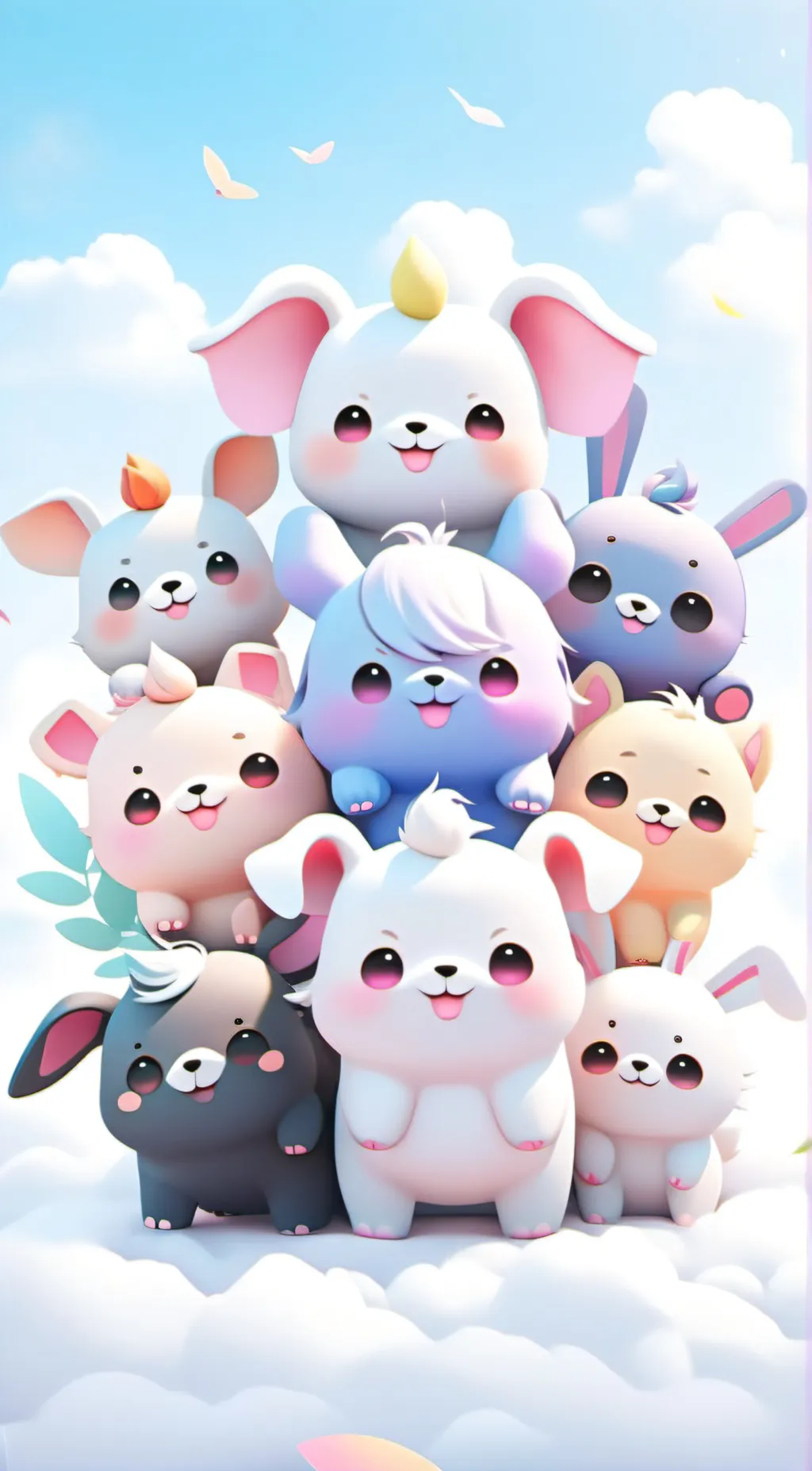 ai character: Smiling critters  background