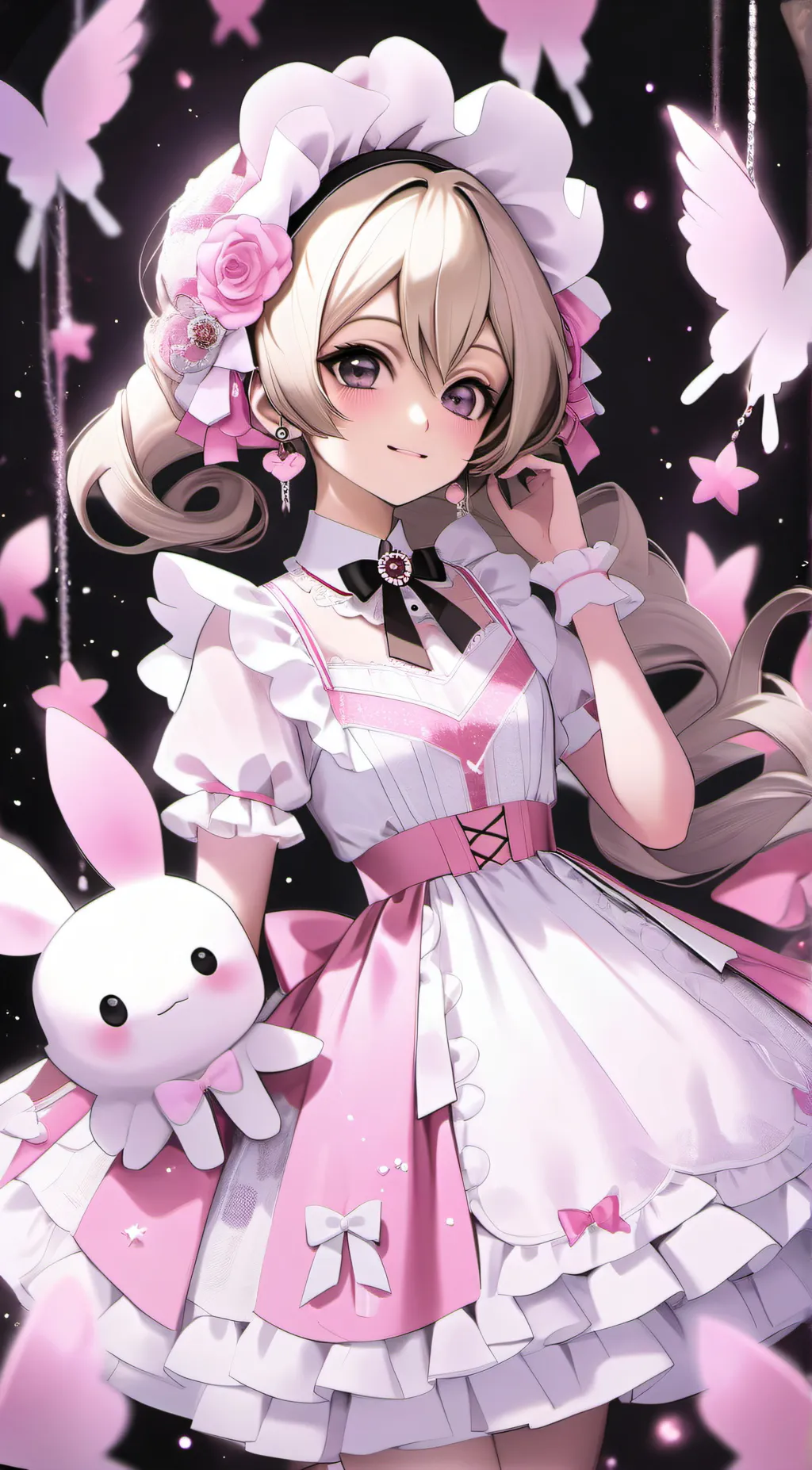 ai character: Pink background