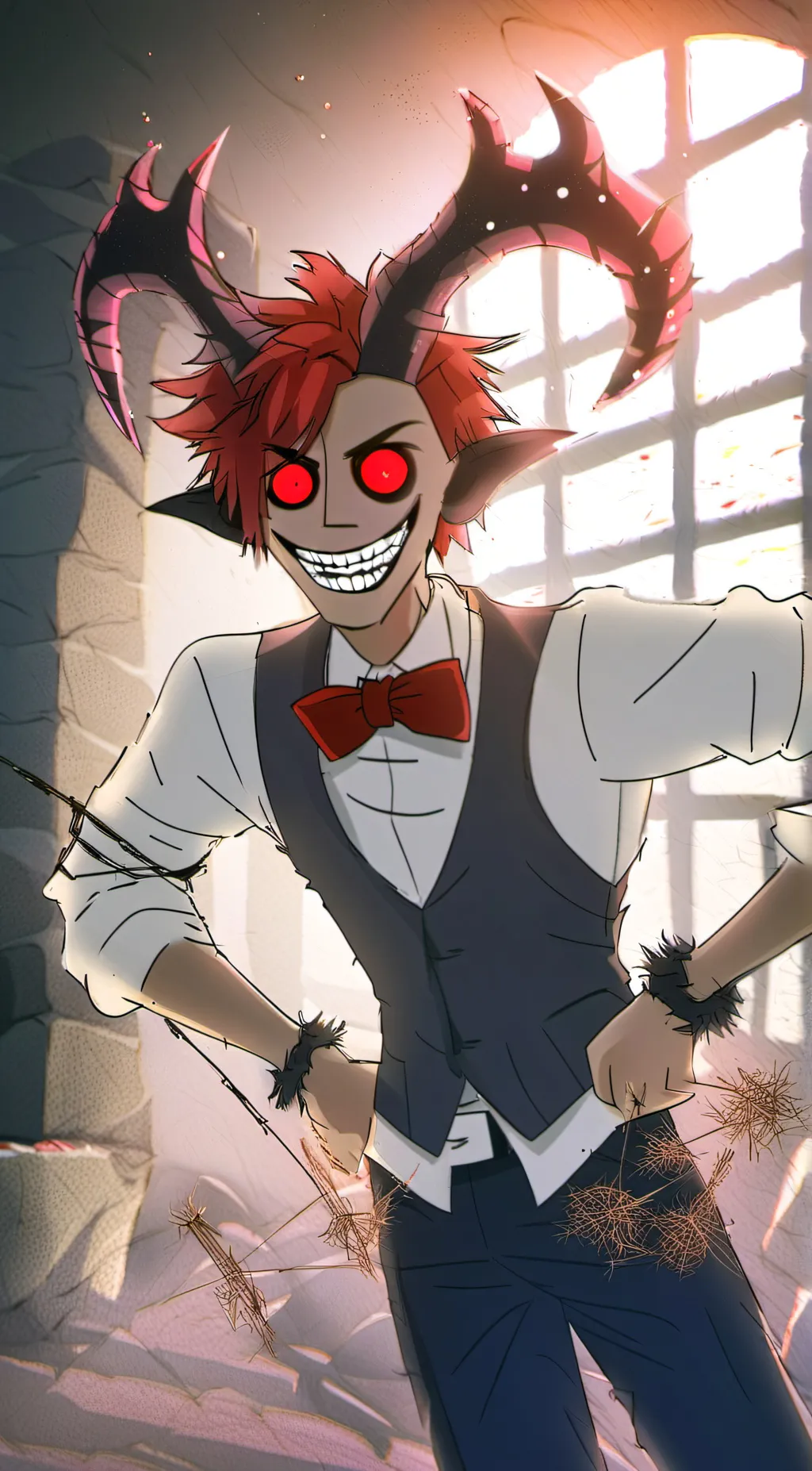 ai character: Alastor Hazbin background