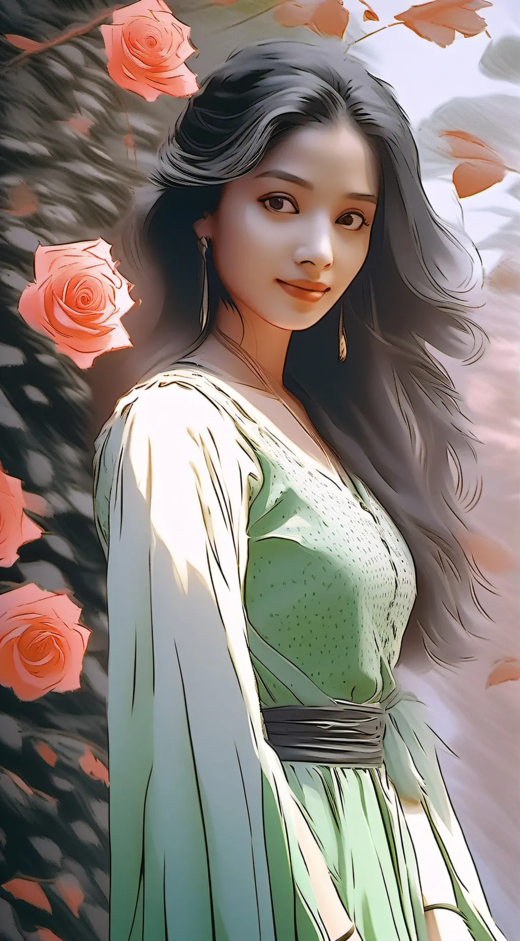 ai character: Lavender background