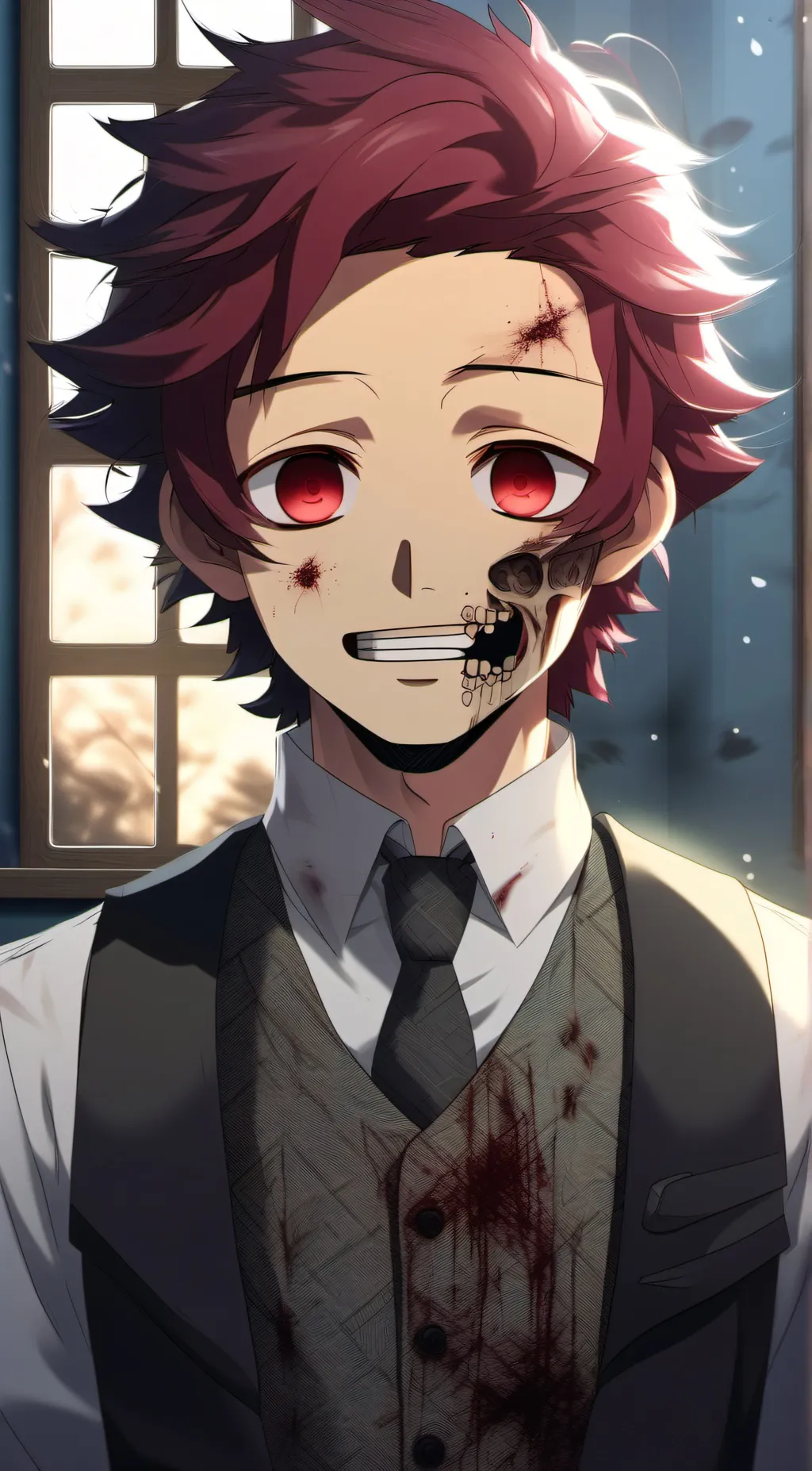 ai character: Zombie Tanjiro background